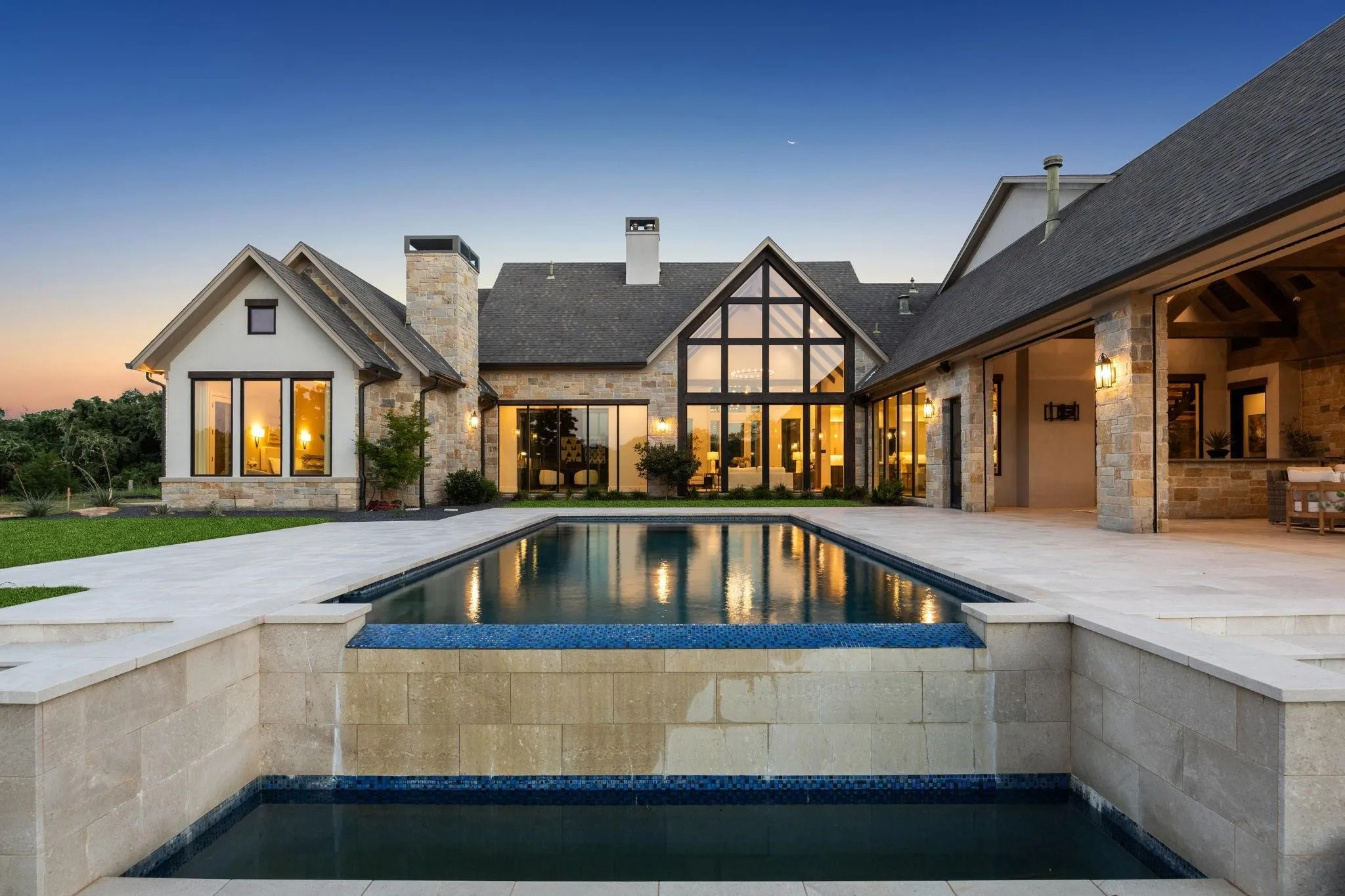 Infinity Edge Pool with stone decking