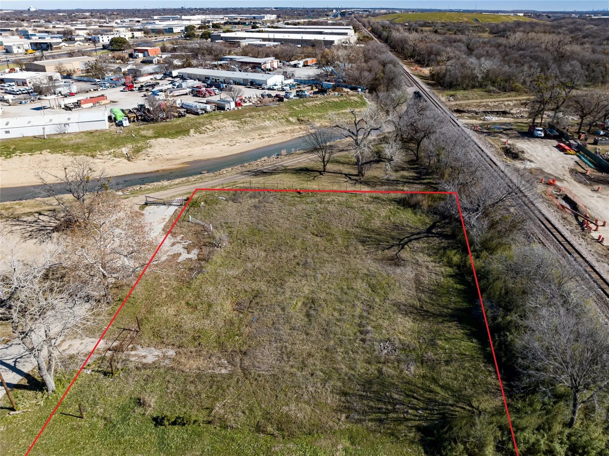 Aerial view of property's location with property boundaries highlighted