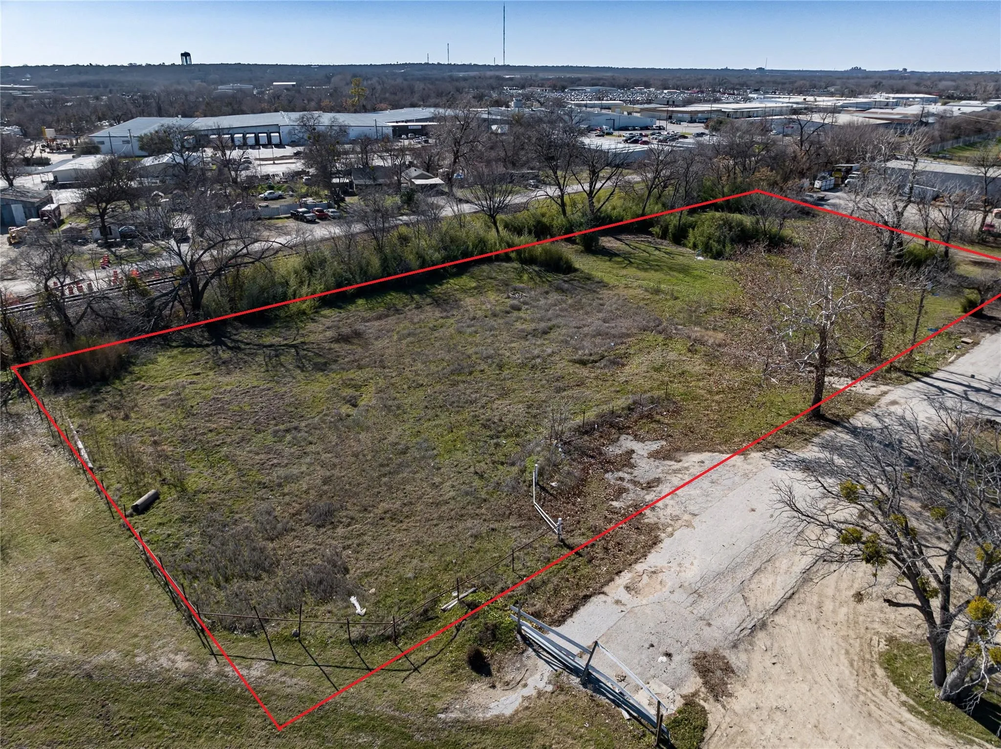 Aerial view of property's location with property boundaries highlighted