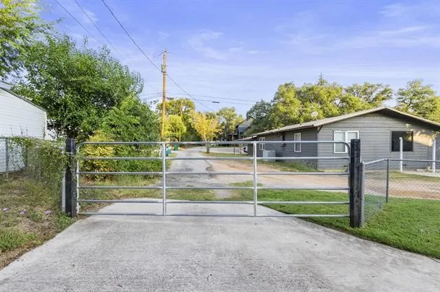 Gated entrance from street
