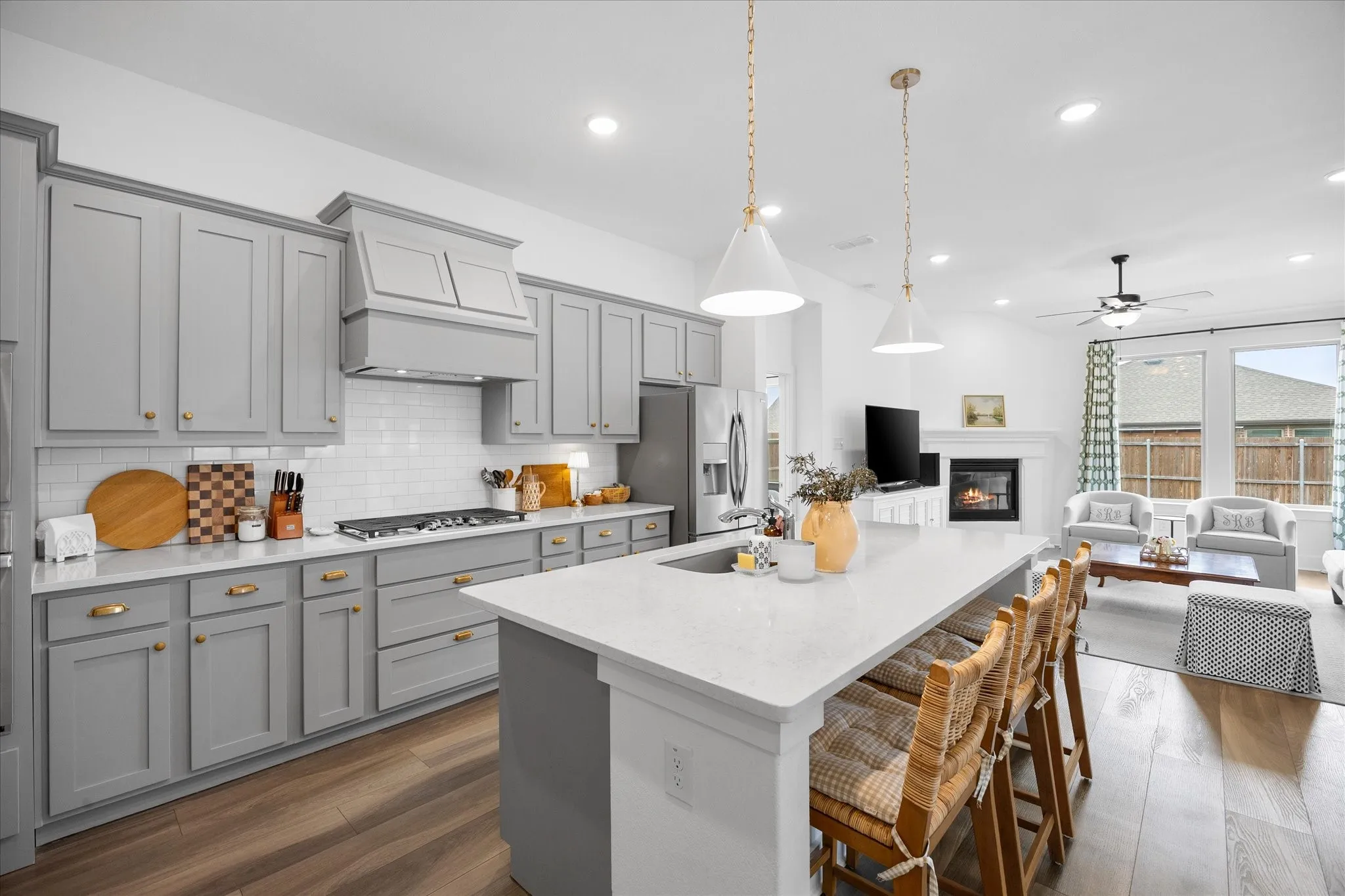 Upgraded eat in kitchen with large island