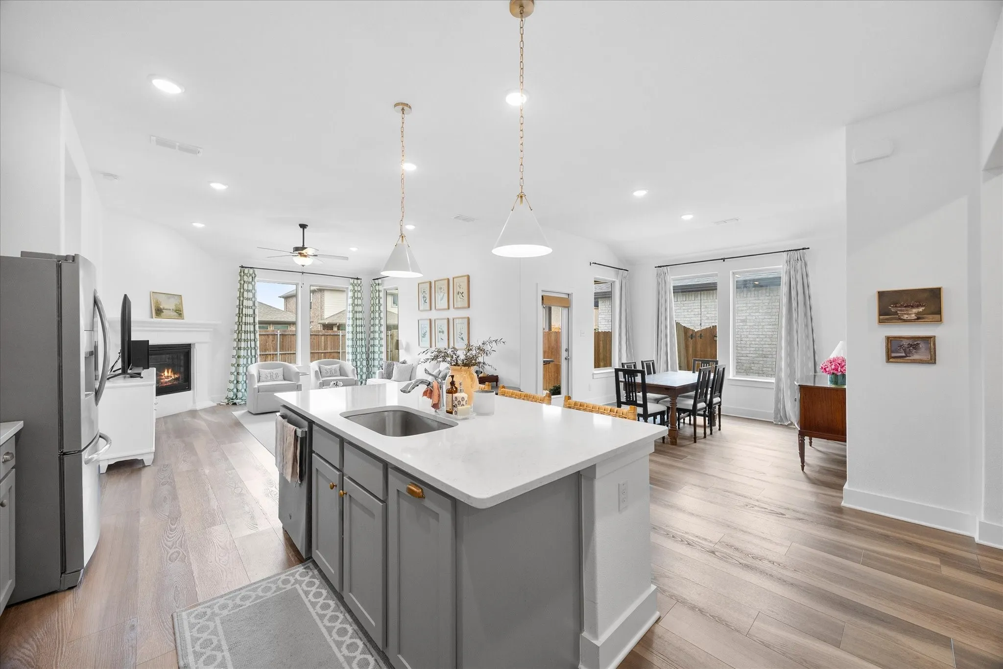 This kitchen is perfect for entertaining with views of living and dining areas