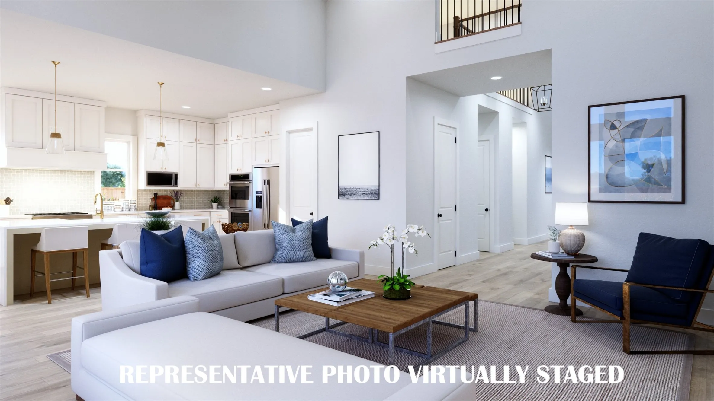 Our Ashland III floor plan offers a fantastic open concept floor plan where the chef will never be left out of the party!  REPRESENTATIVE PHOTO VIRTUALLY STAGED