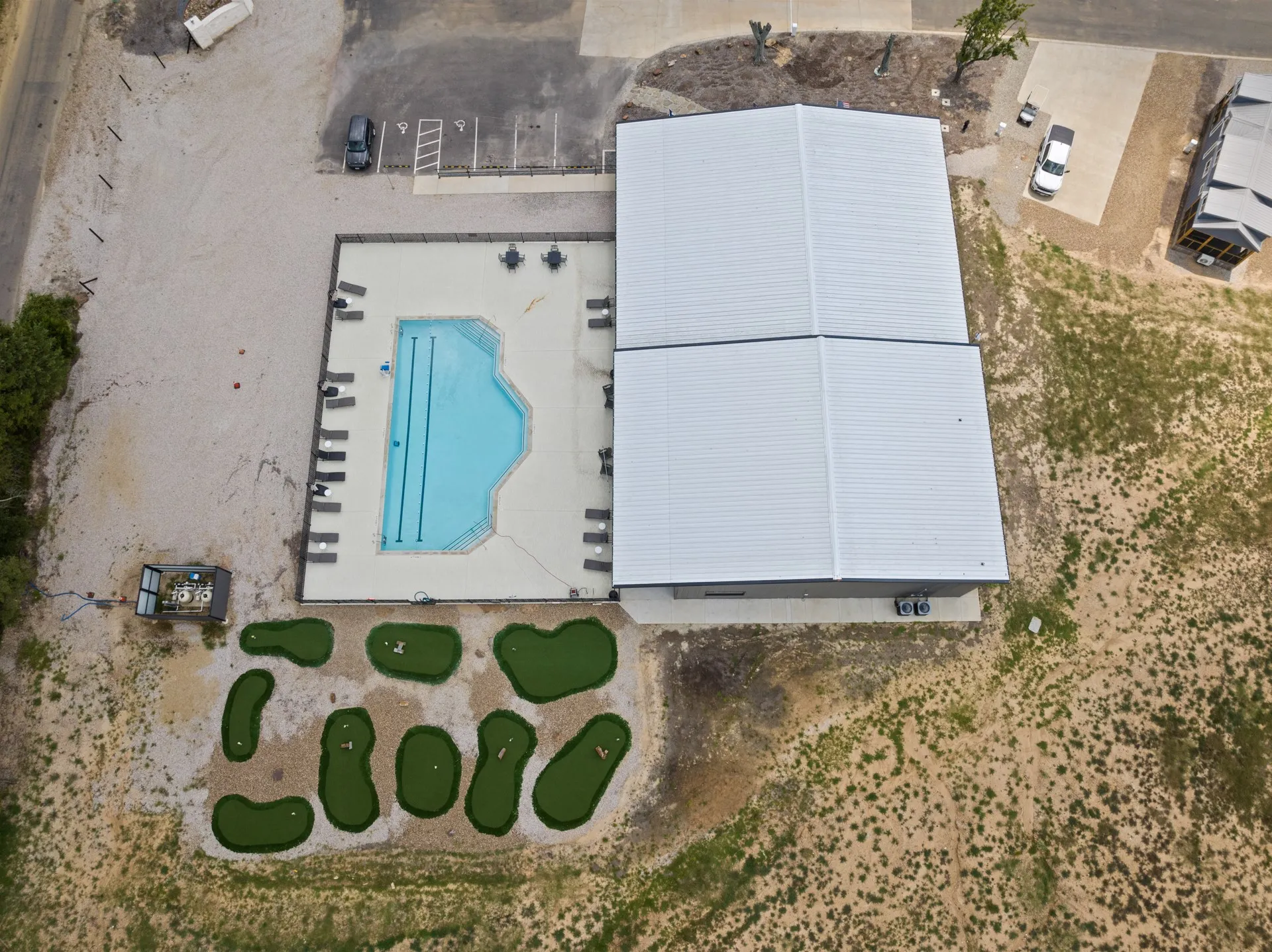 Bird's eye view of a pool