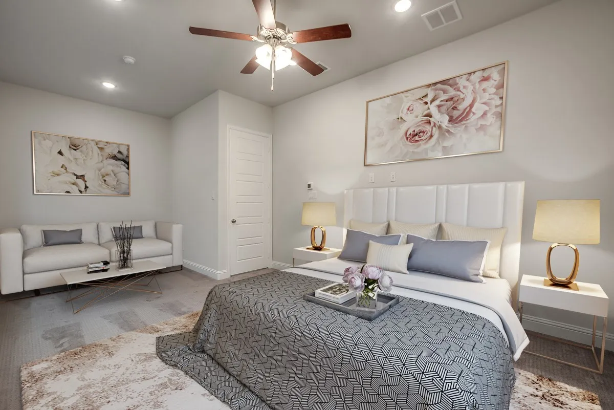 Beazer Homes Wildflower Ranch Meridian Floorplan. This is not a photo of the actual home, but is a photo of the Meridian floorplan.