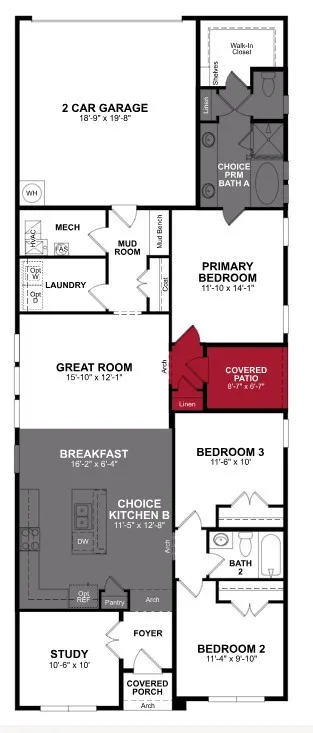 Beazer Homes Wildflower Ranch Meridian Floorplan.