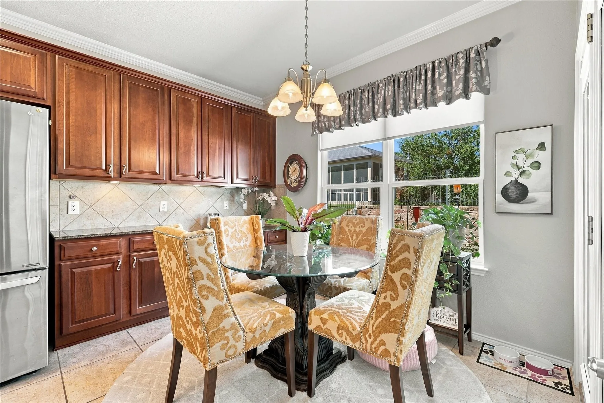 Lovely Breakfast Room with built in cabinets with pull out drawers