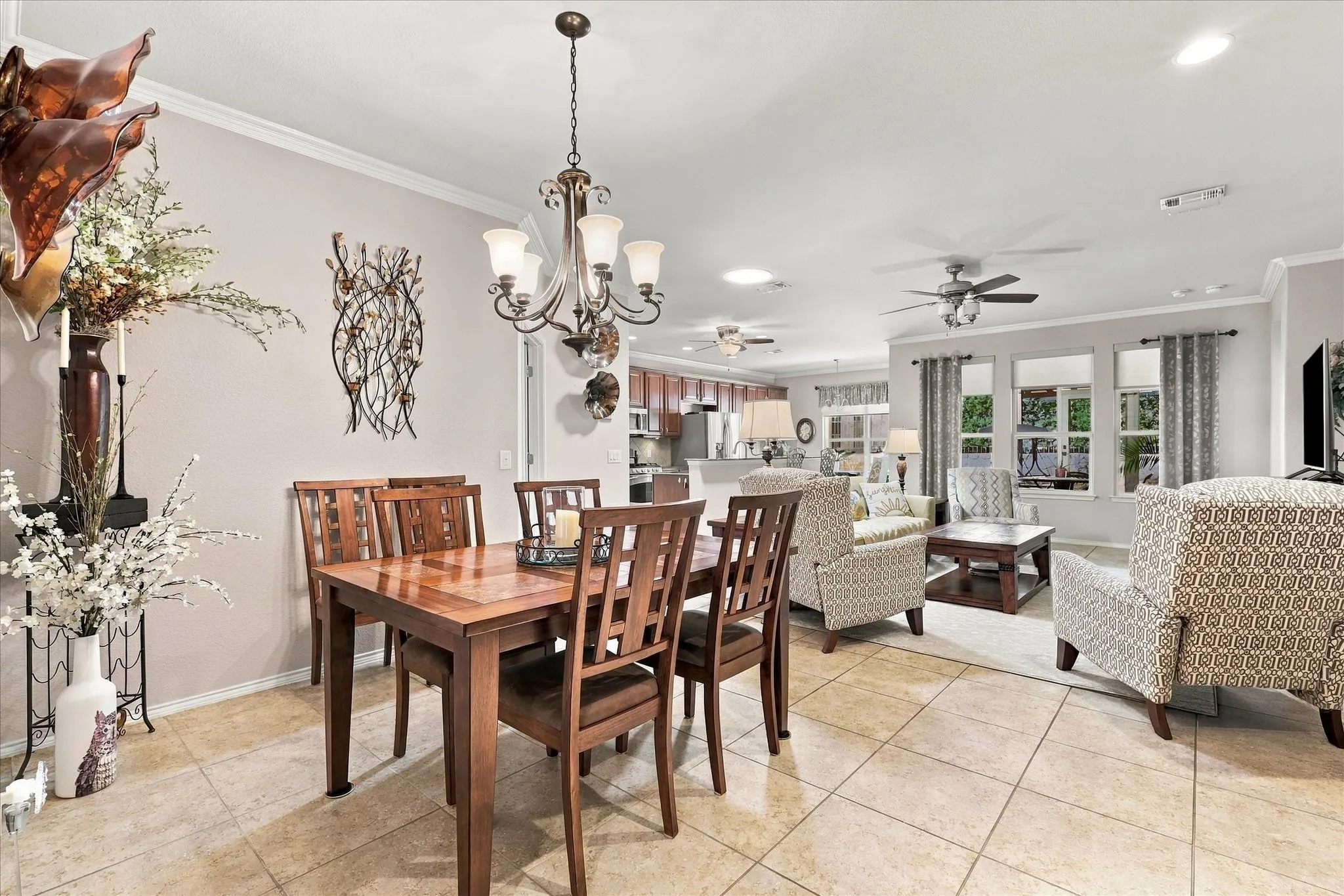 Tiled flooring with a warm finish