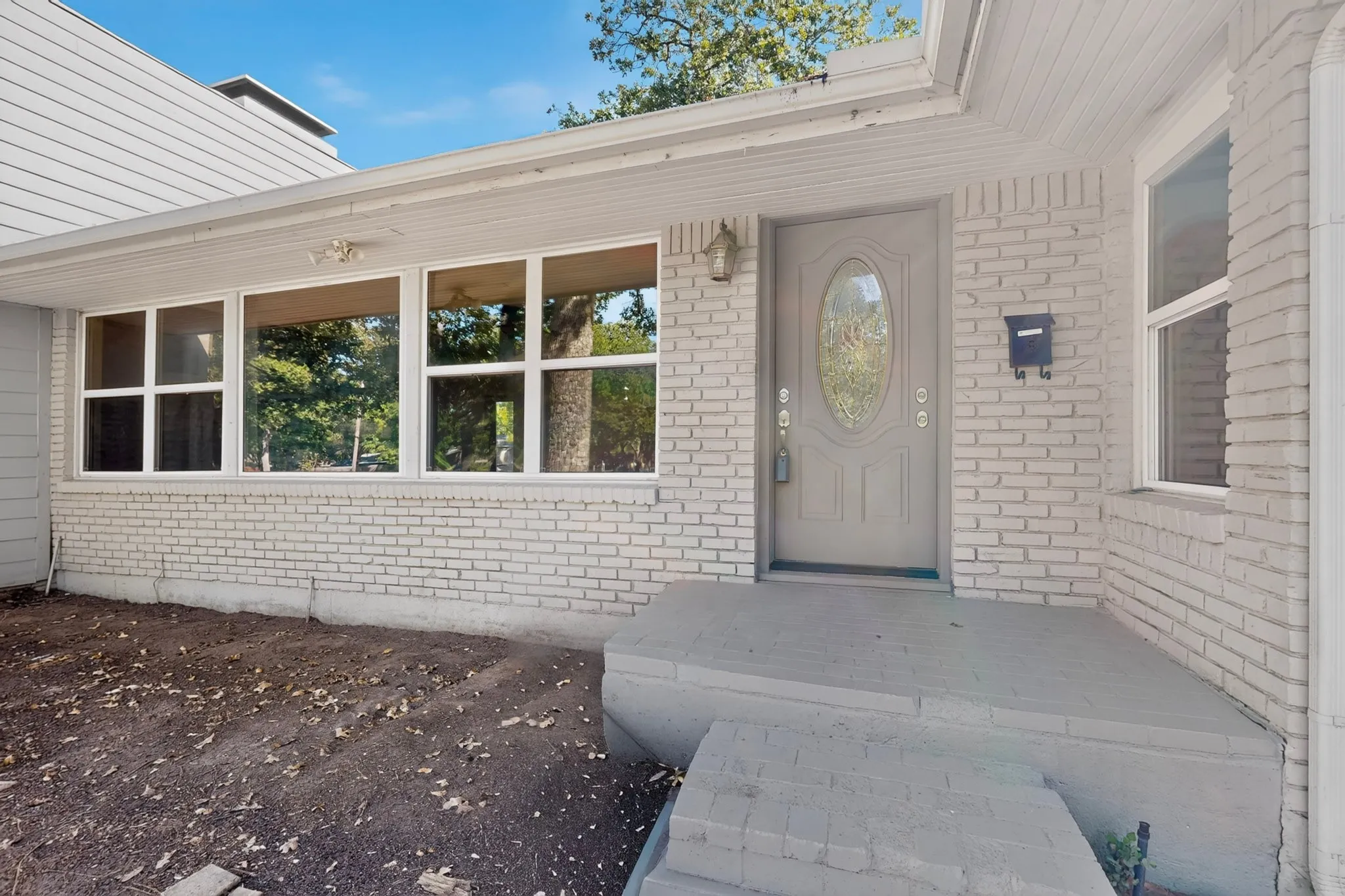 Brick exterior with painted finish