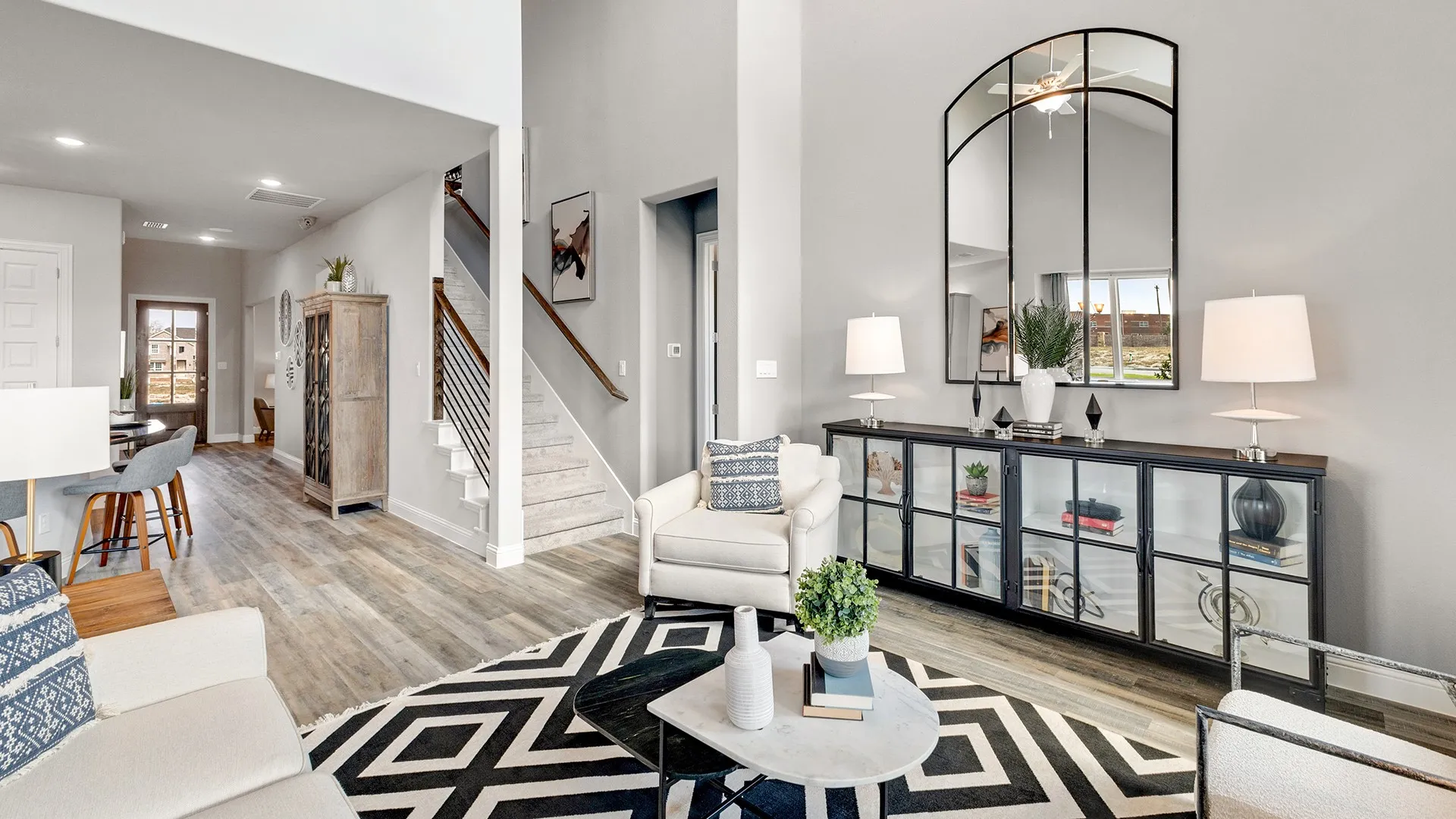 Model home photos of similar floorplans, not pictures of actual home.
