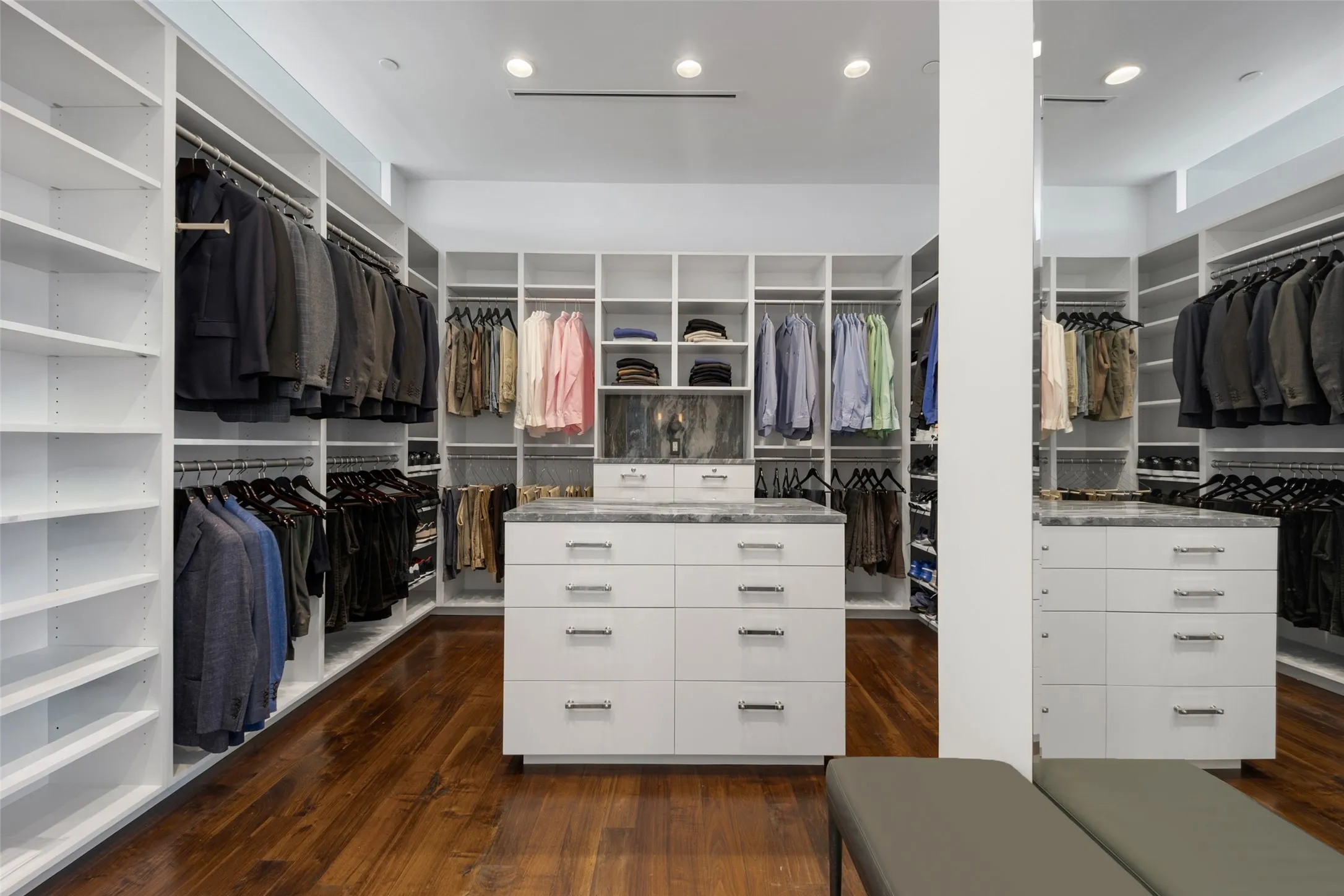 1 of 2 spacious closets in primary bedroom