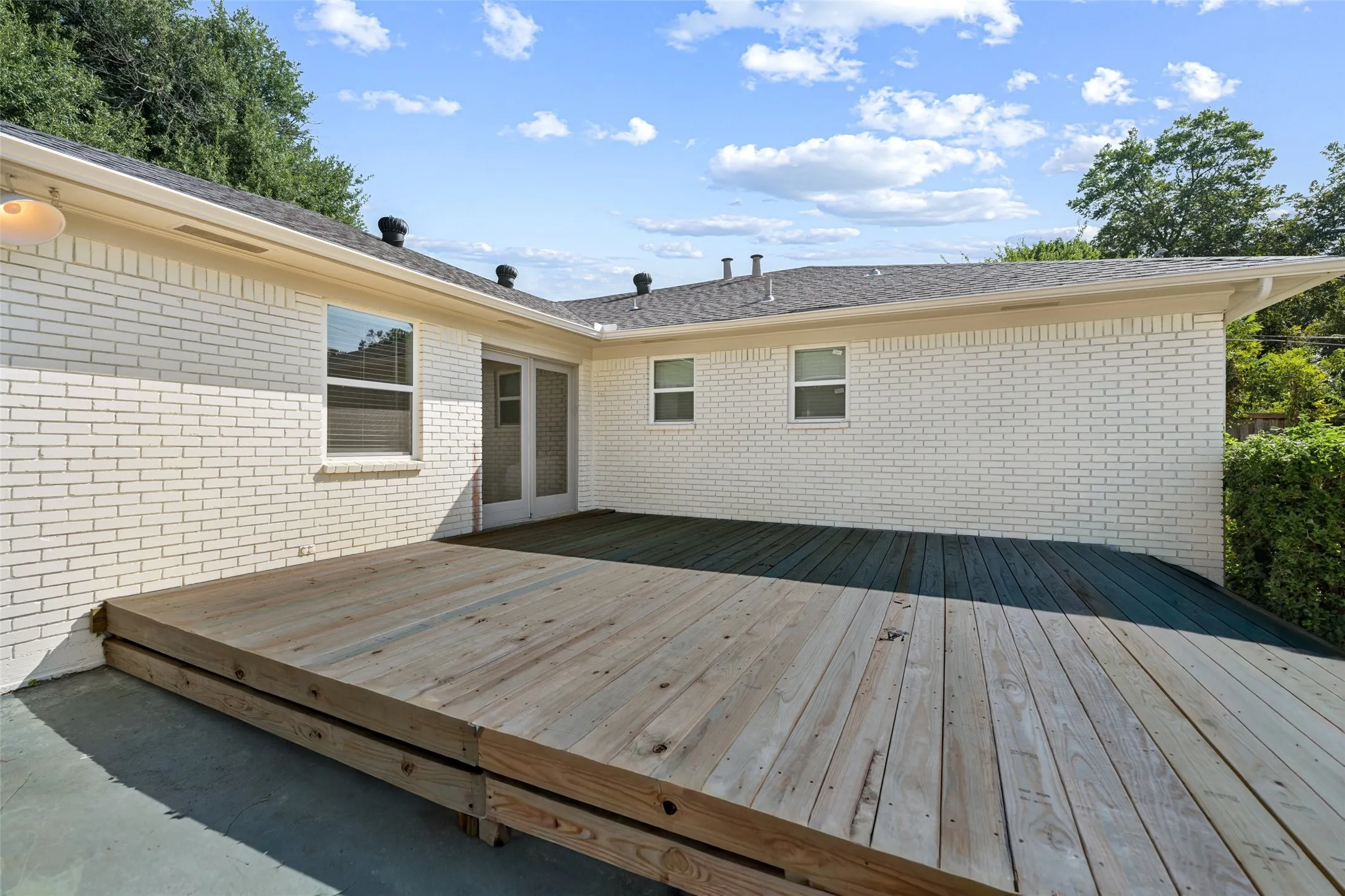 New wood deck.