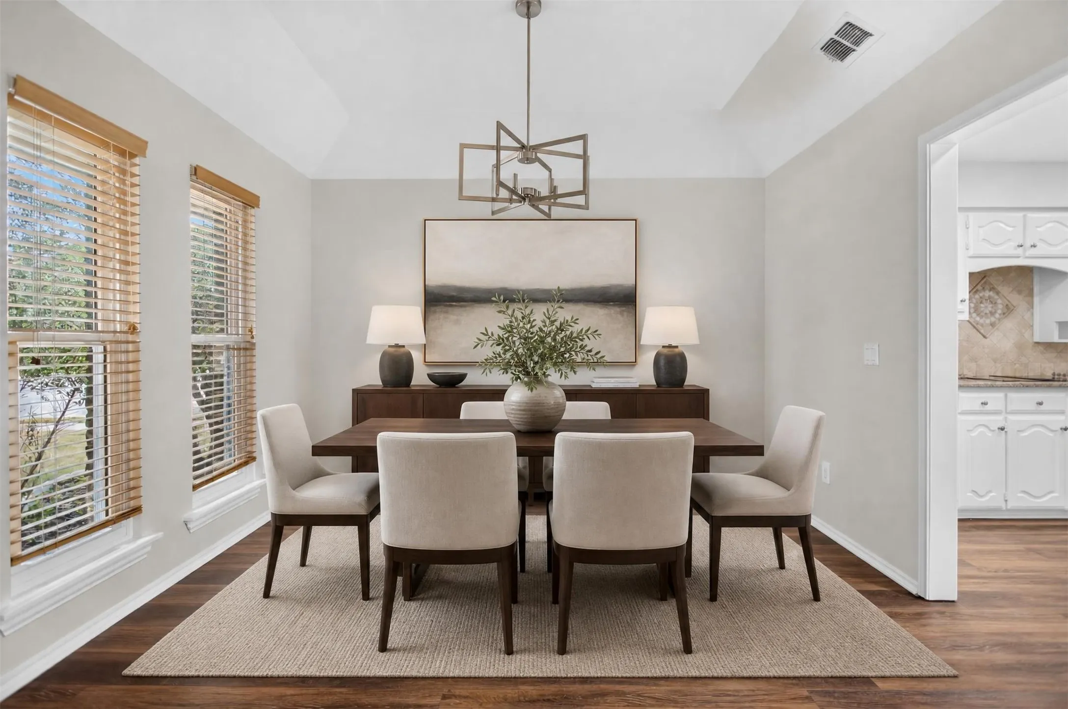 Formal dining staged