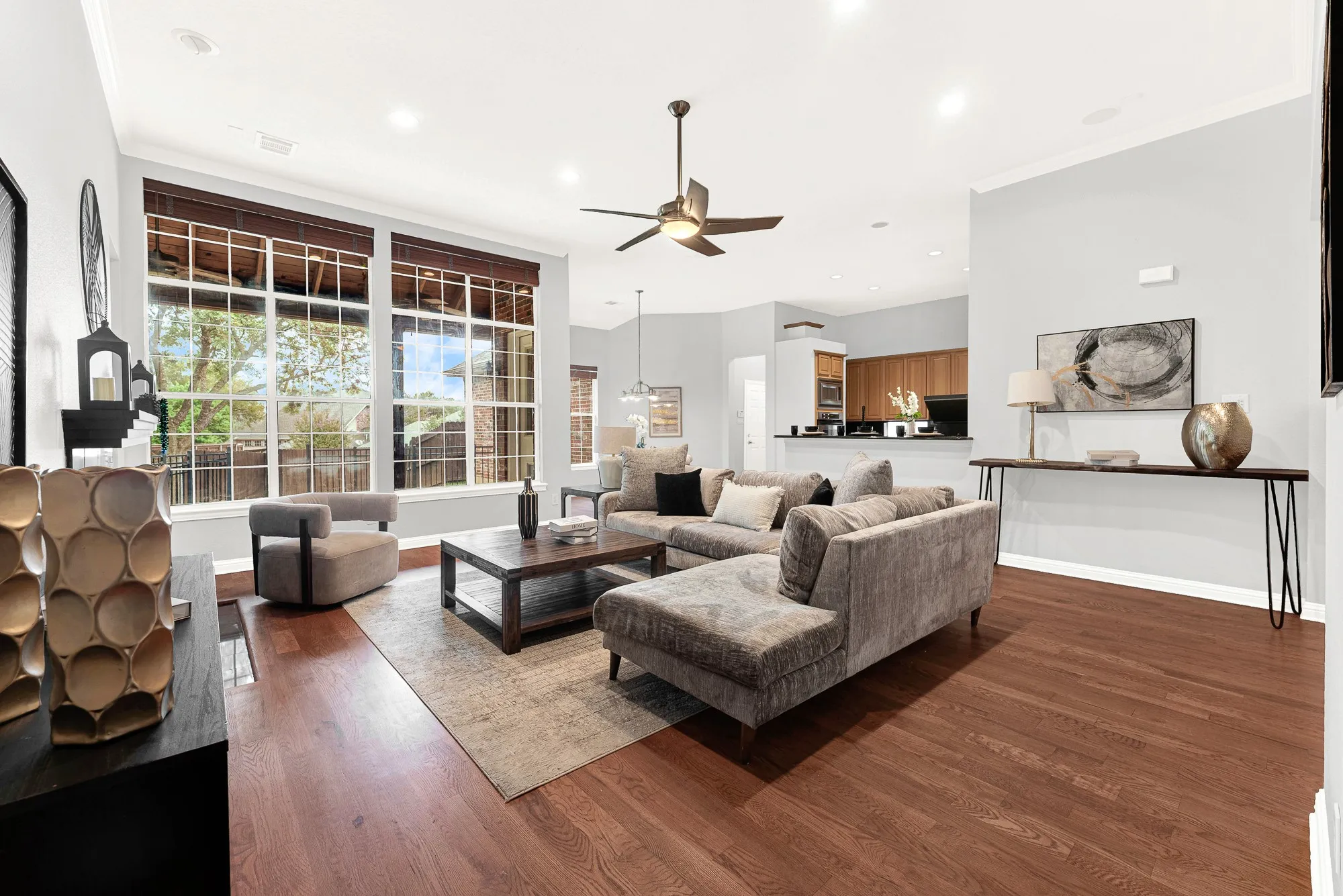 Family room is open to  kitchen and breakfast area.