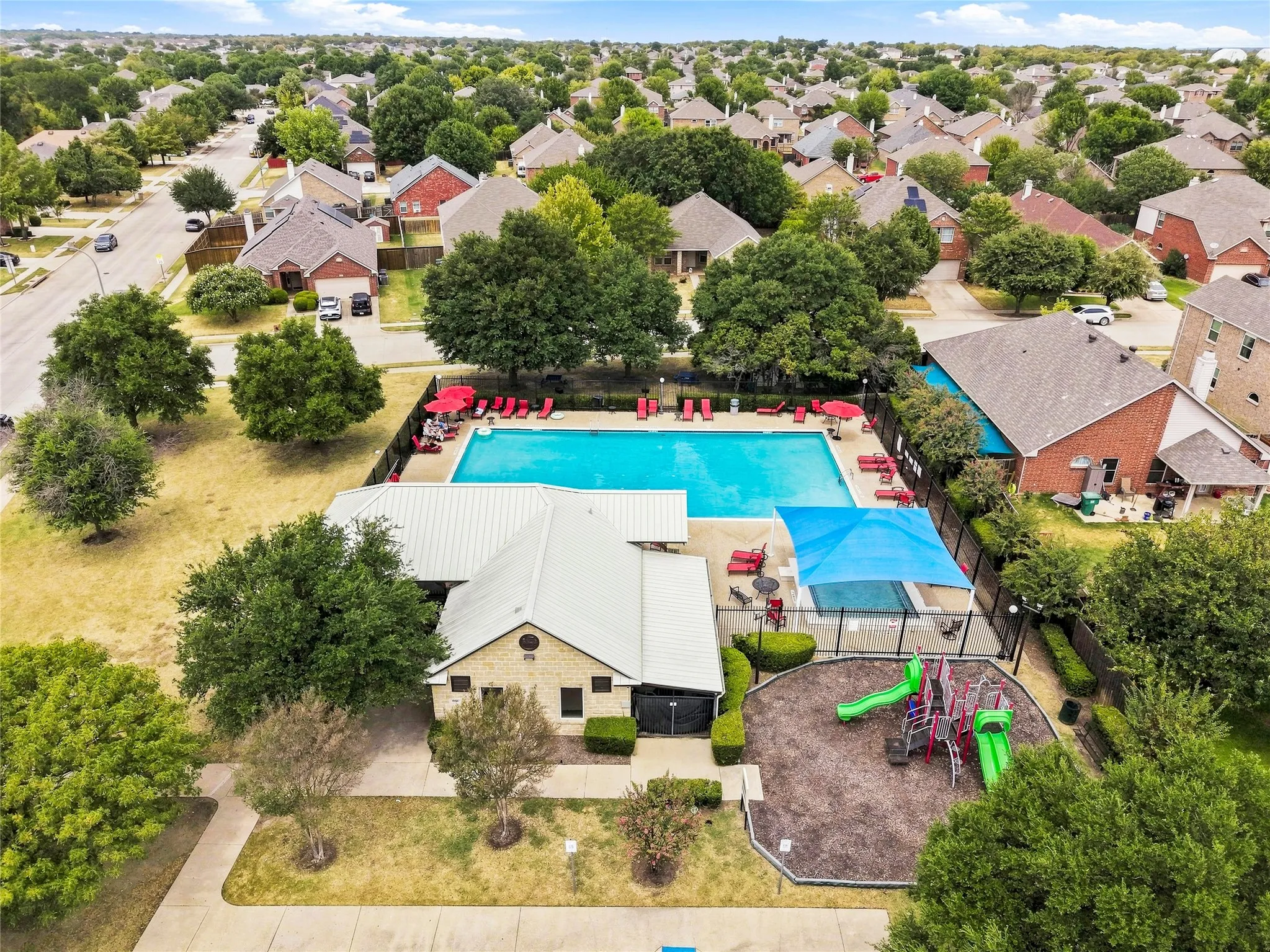 Aerial view of community pool