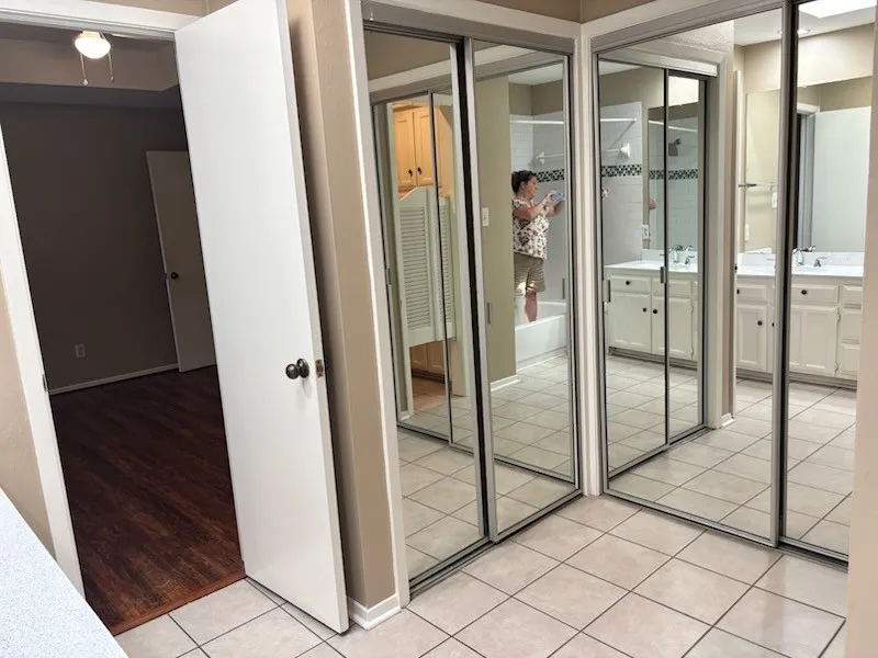Multi-mirrors and California Closets.