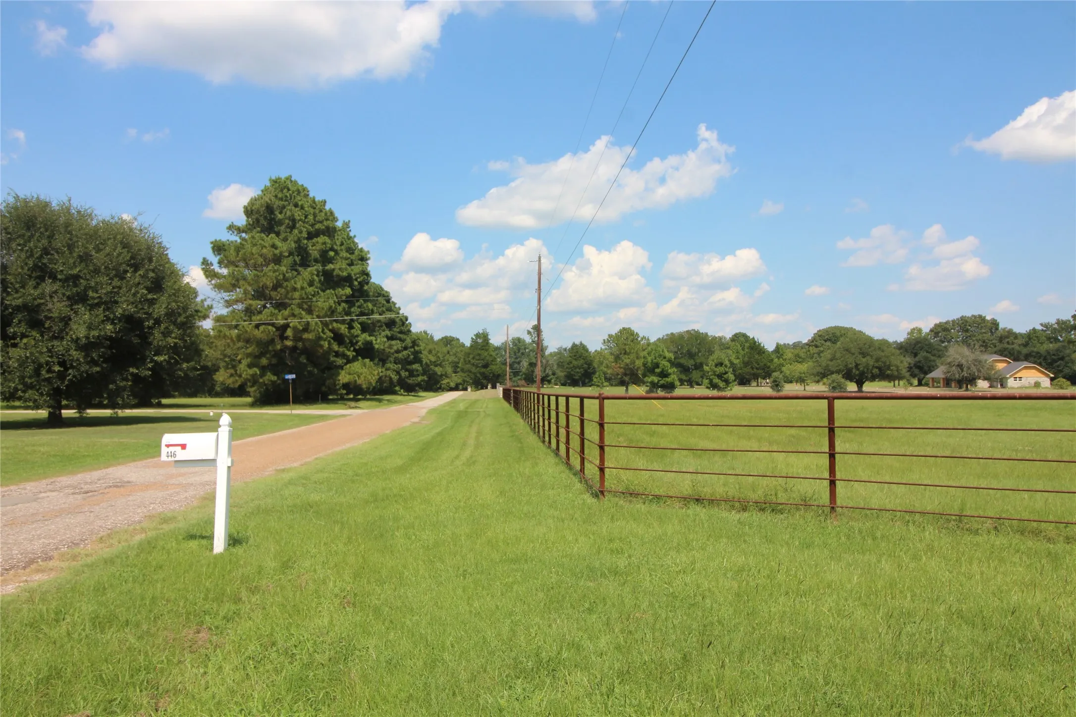 Pipe fencing along front pasture
