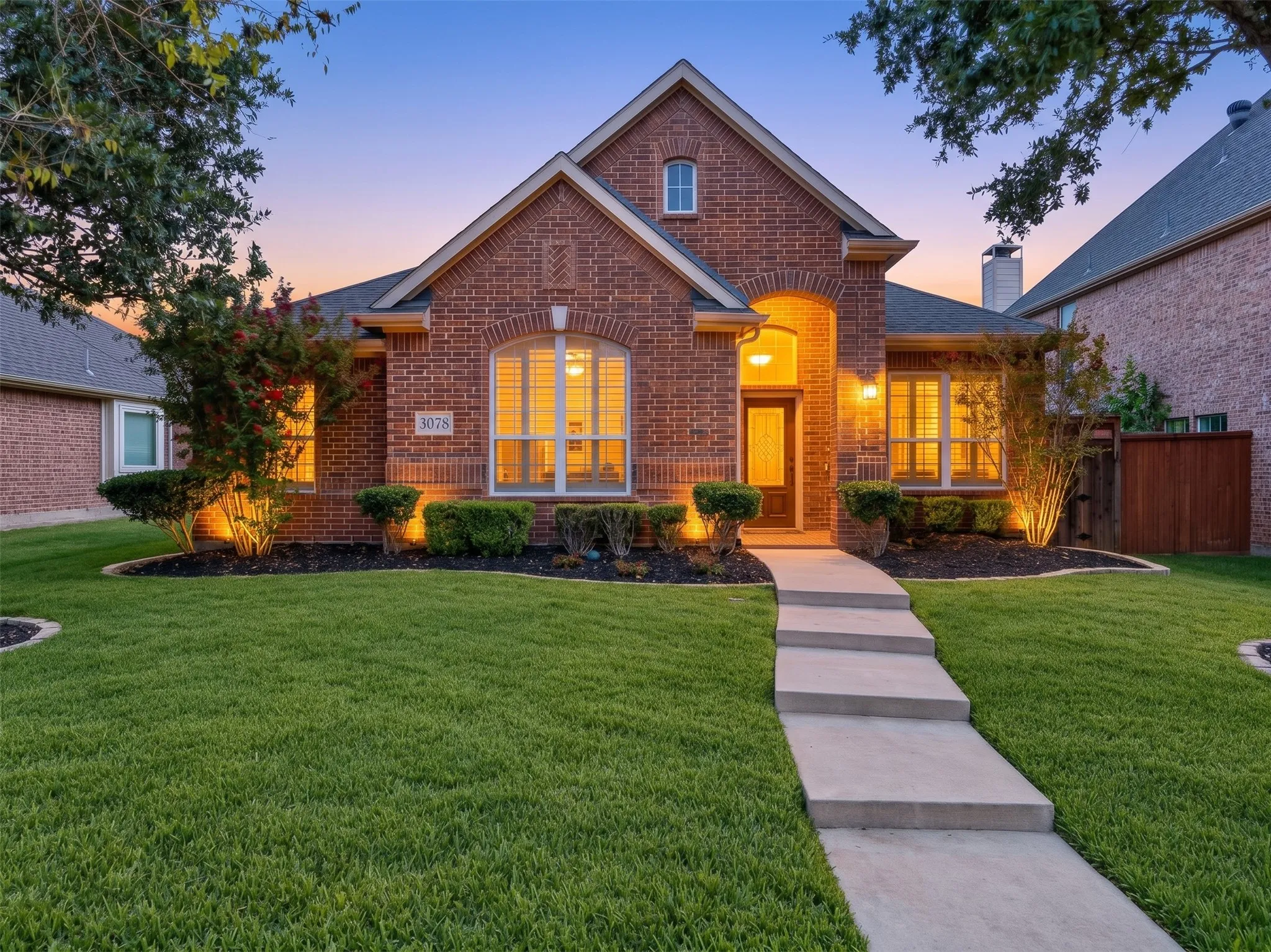 Brick exterior with arched entryway