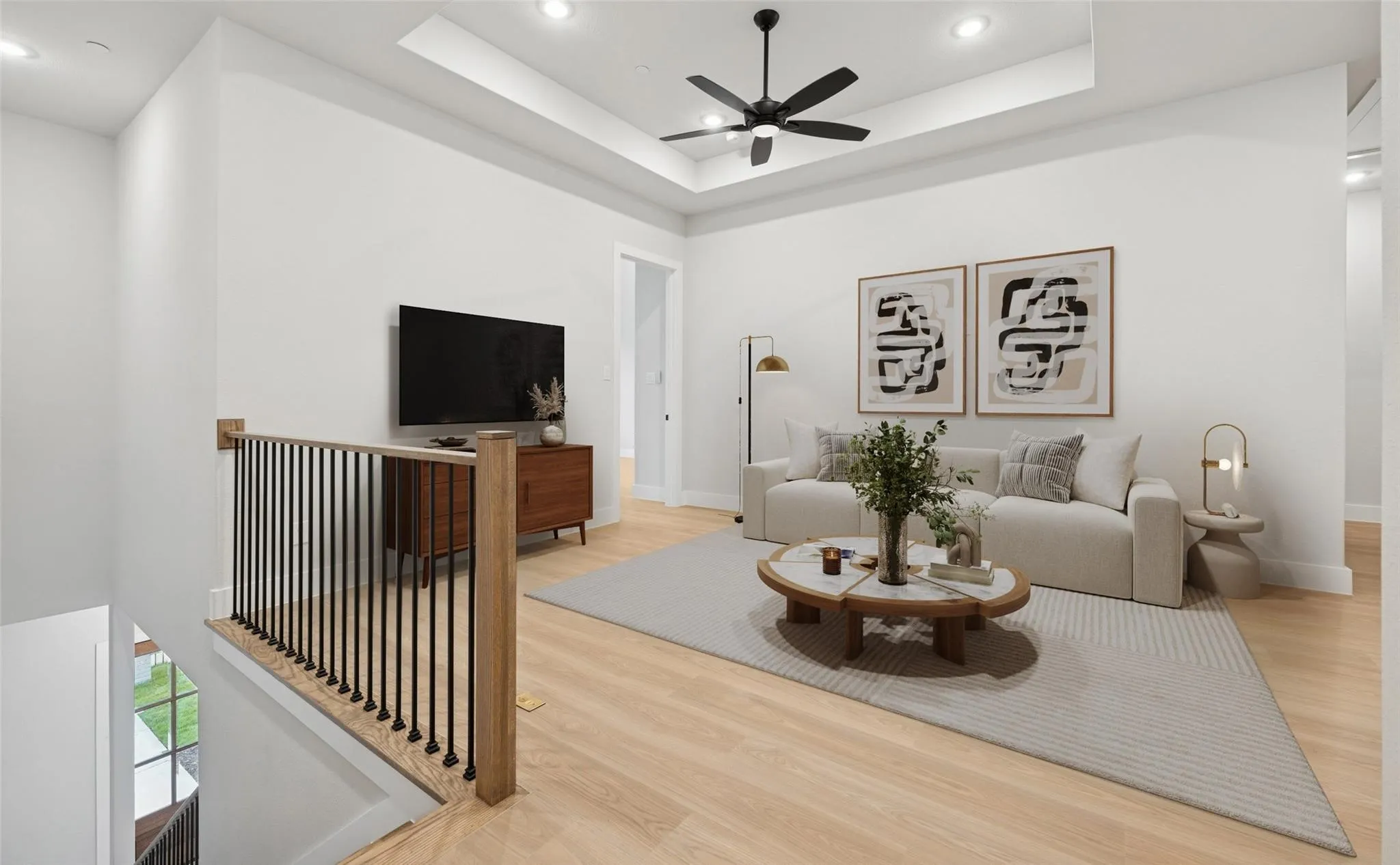Virtually Staged - Upstairs Living Room