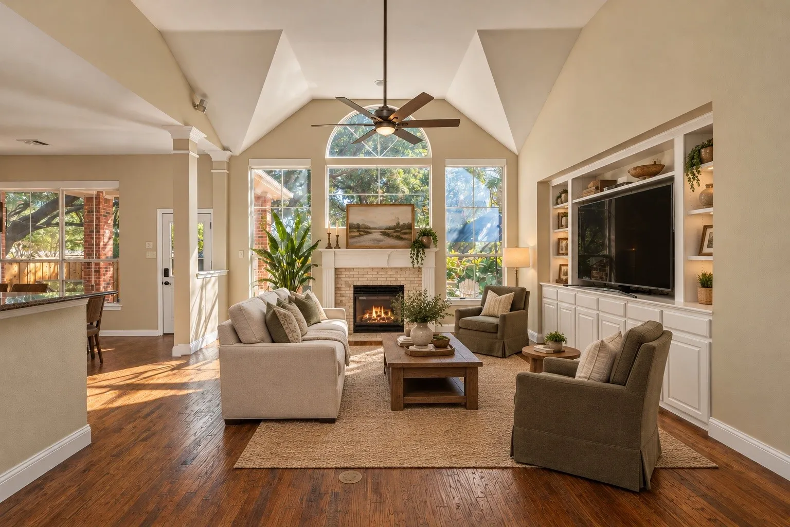 Virtually staged living room with a clean, bright, and inviting design that highlights the space’s open and comfortable feel.