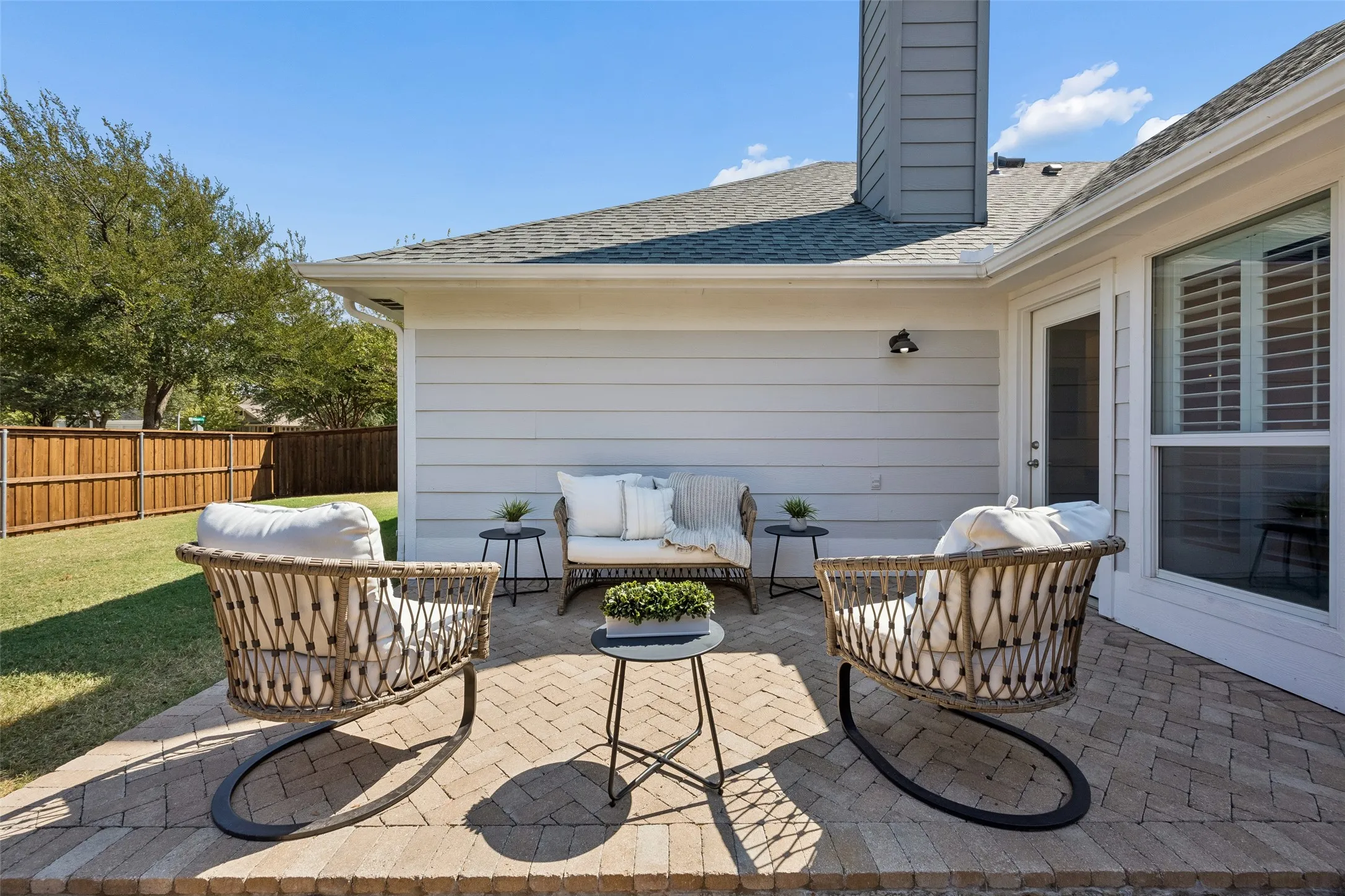 Enjoy morning coffee, outdoor dinners or quiet evenings on the covered patio.