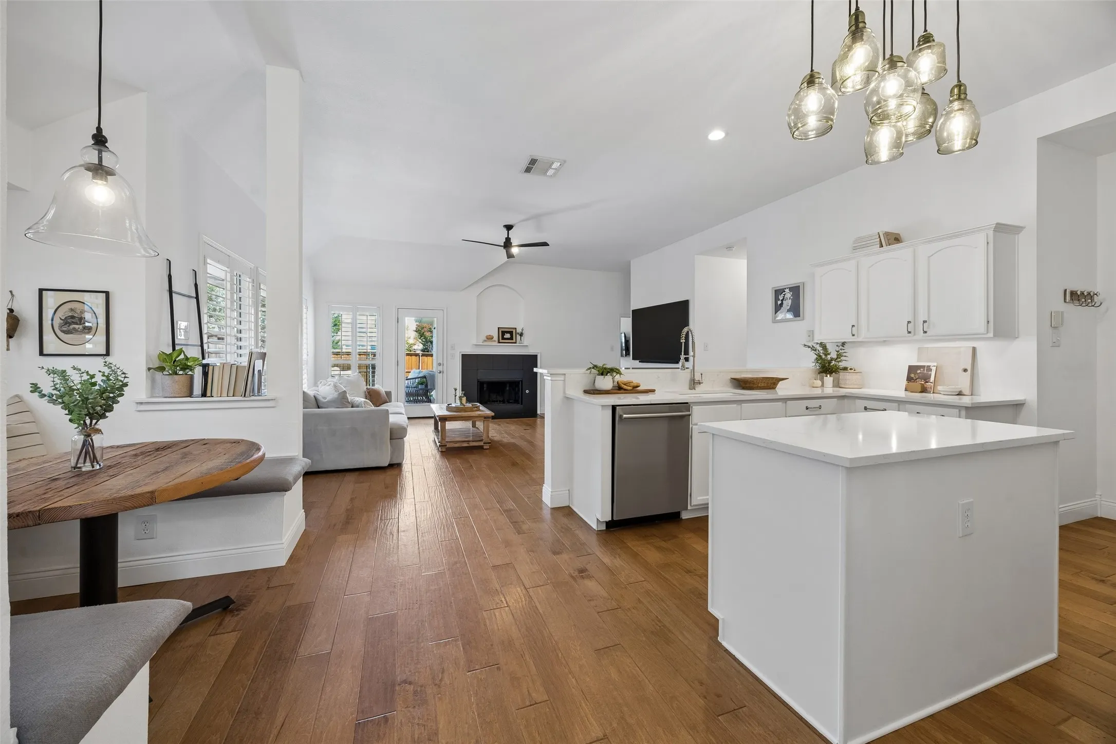 The kitchen opens naturally to the family room, creating a wonderful space for gathering.
