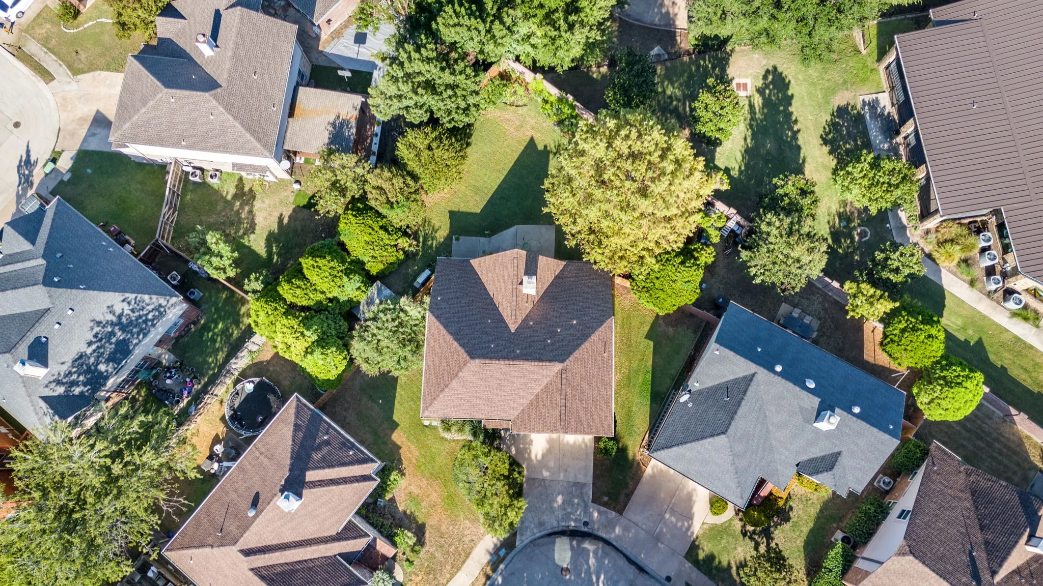 Gable roofline with asphalt shingles