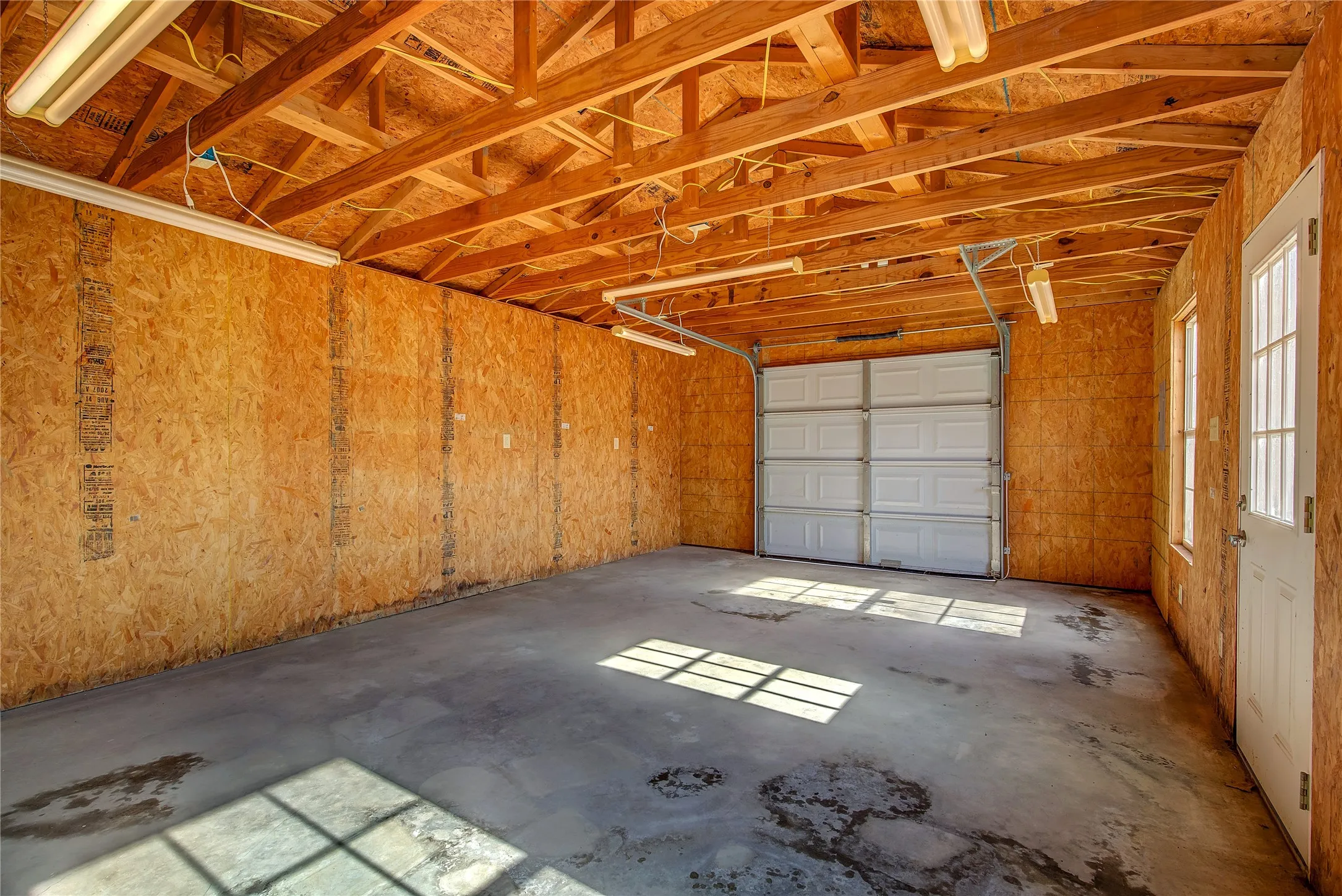Interior of workshop, electric, shop lights