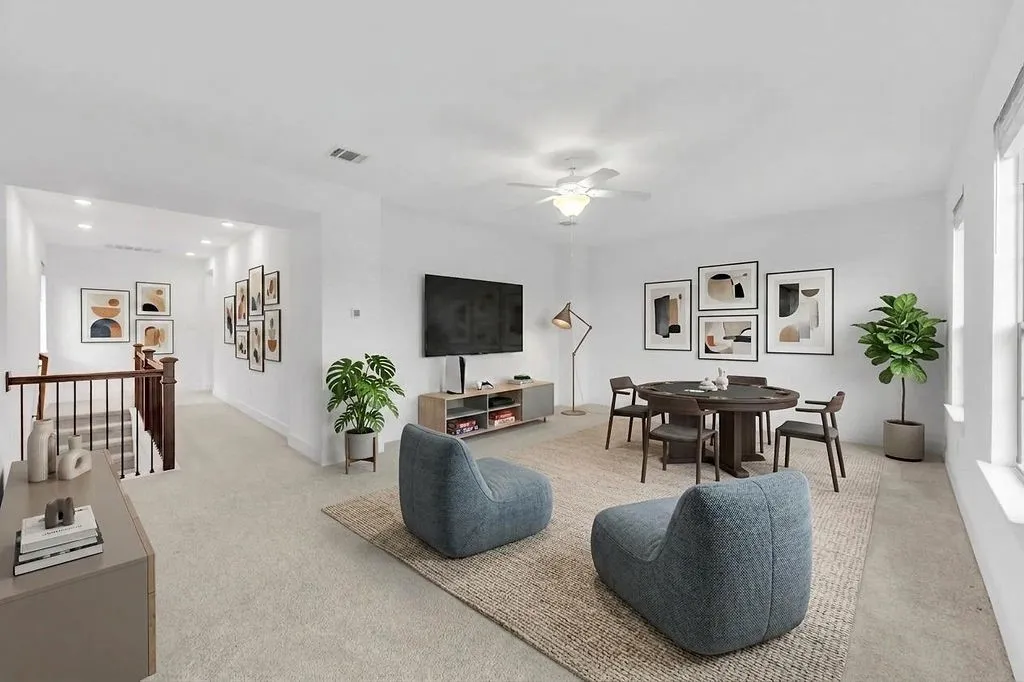 Game room with virtual staging