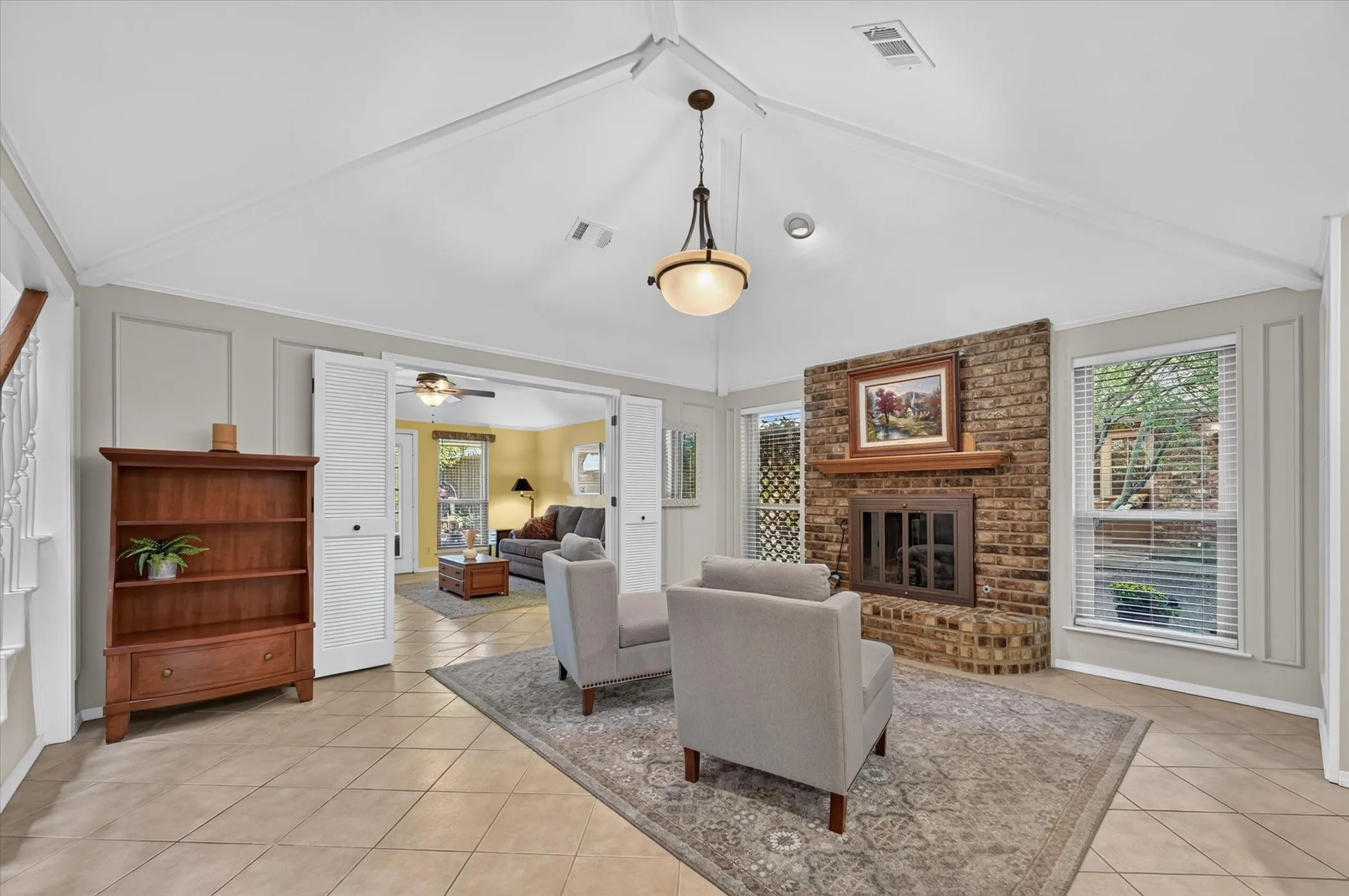 Both living rooms can be separated by double doors or left open for a much larger area for entertaining.