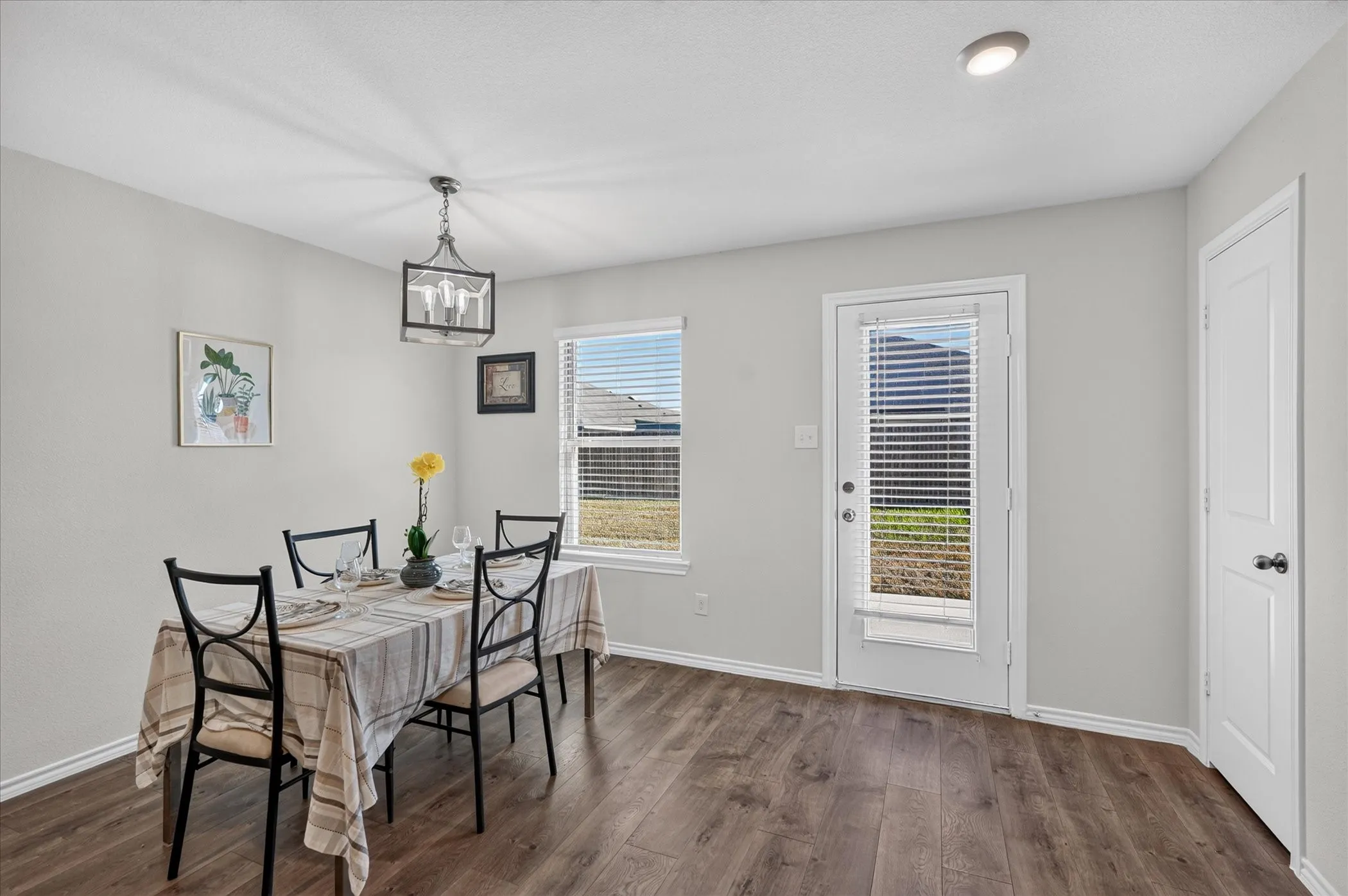 Wood-finish flooring throughout