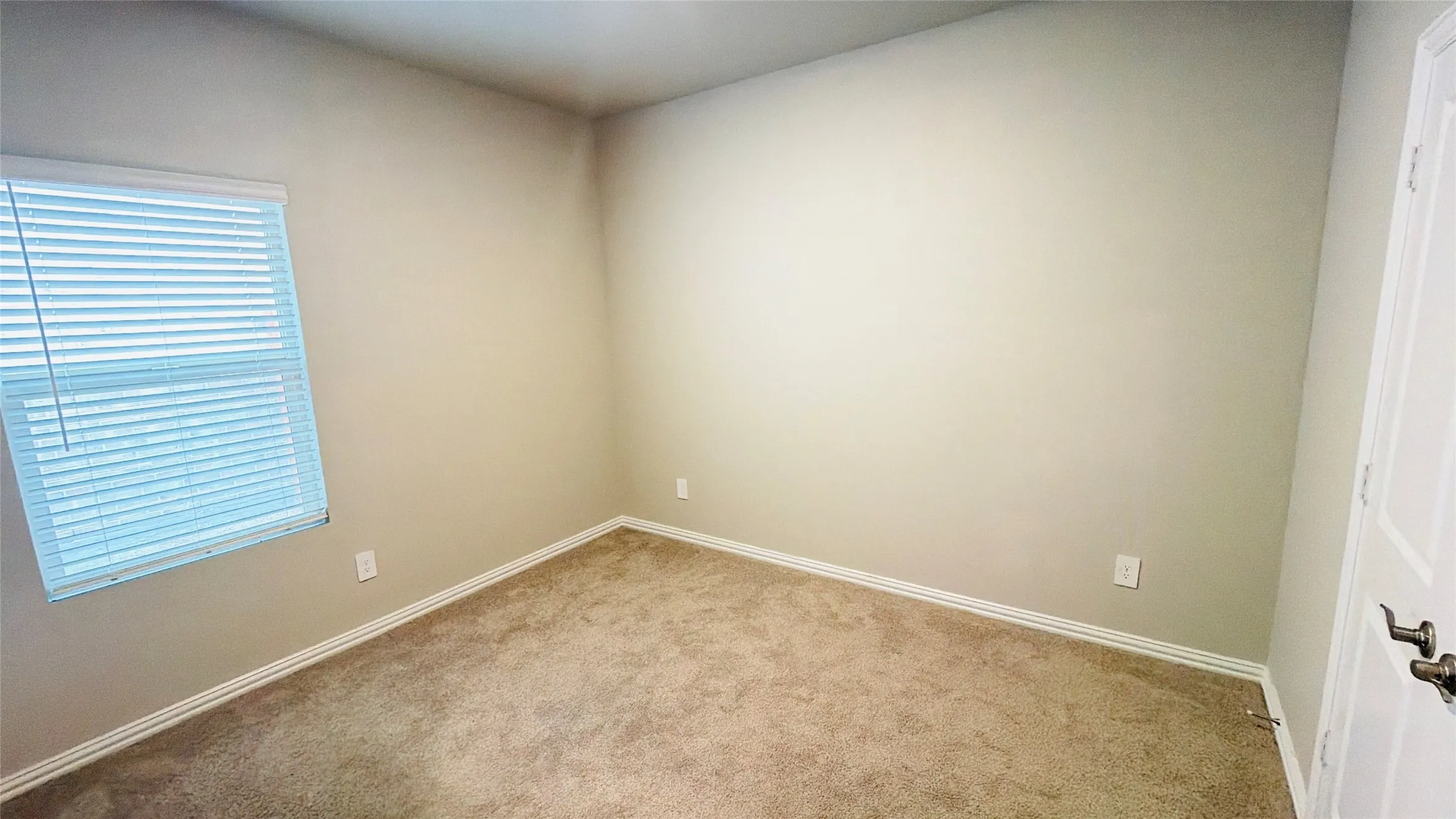 Neutral-toned wall paint with coordinating carpet flooring