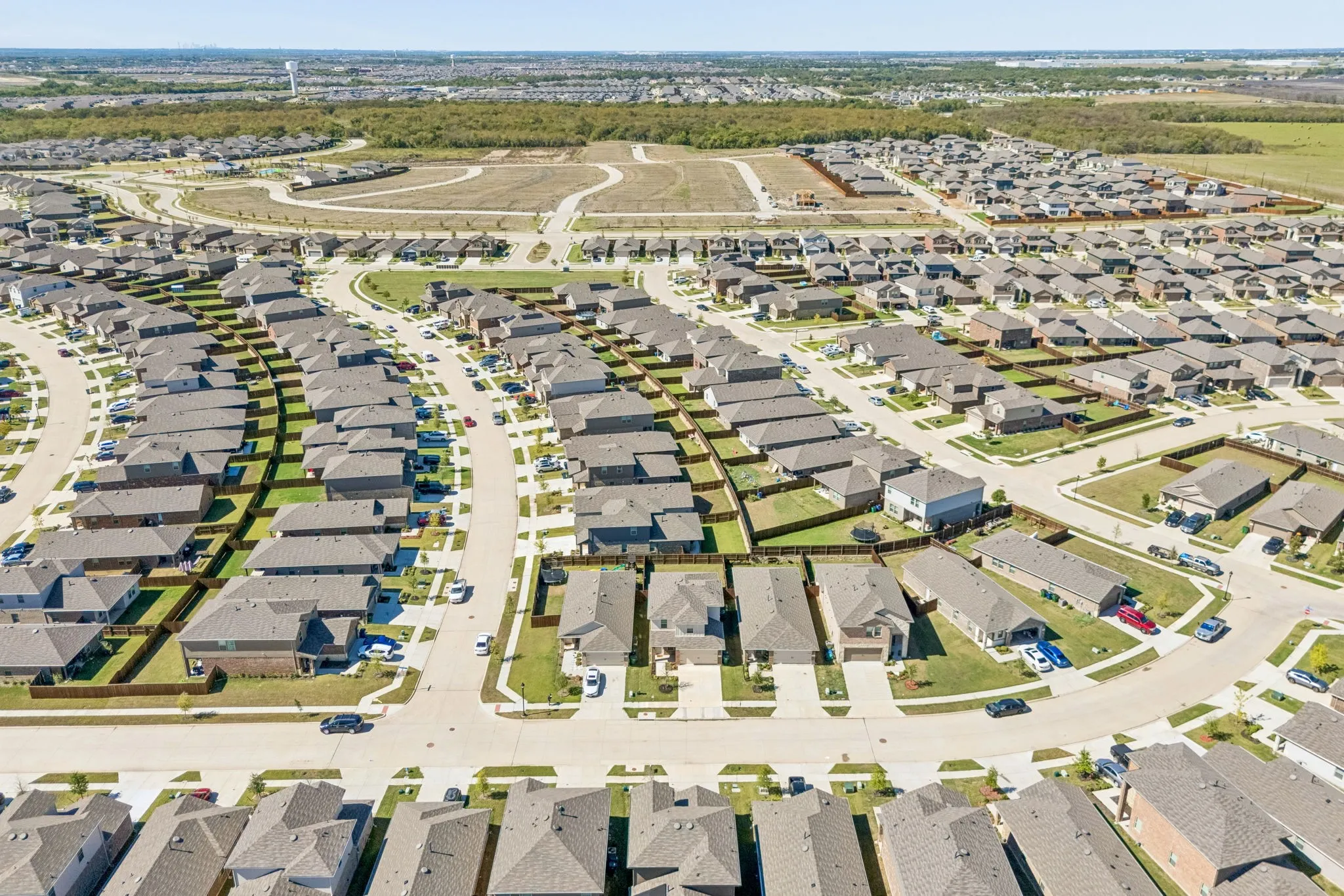 Aerial view of the neighborhood.