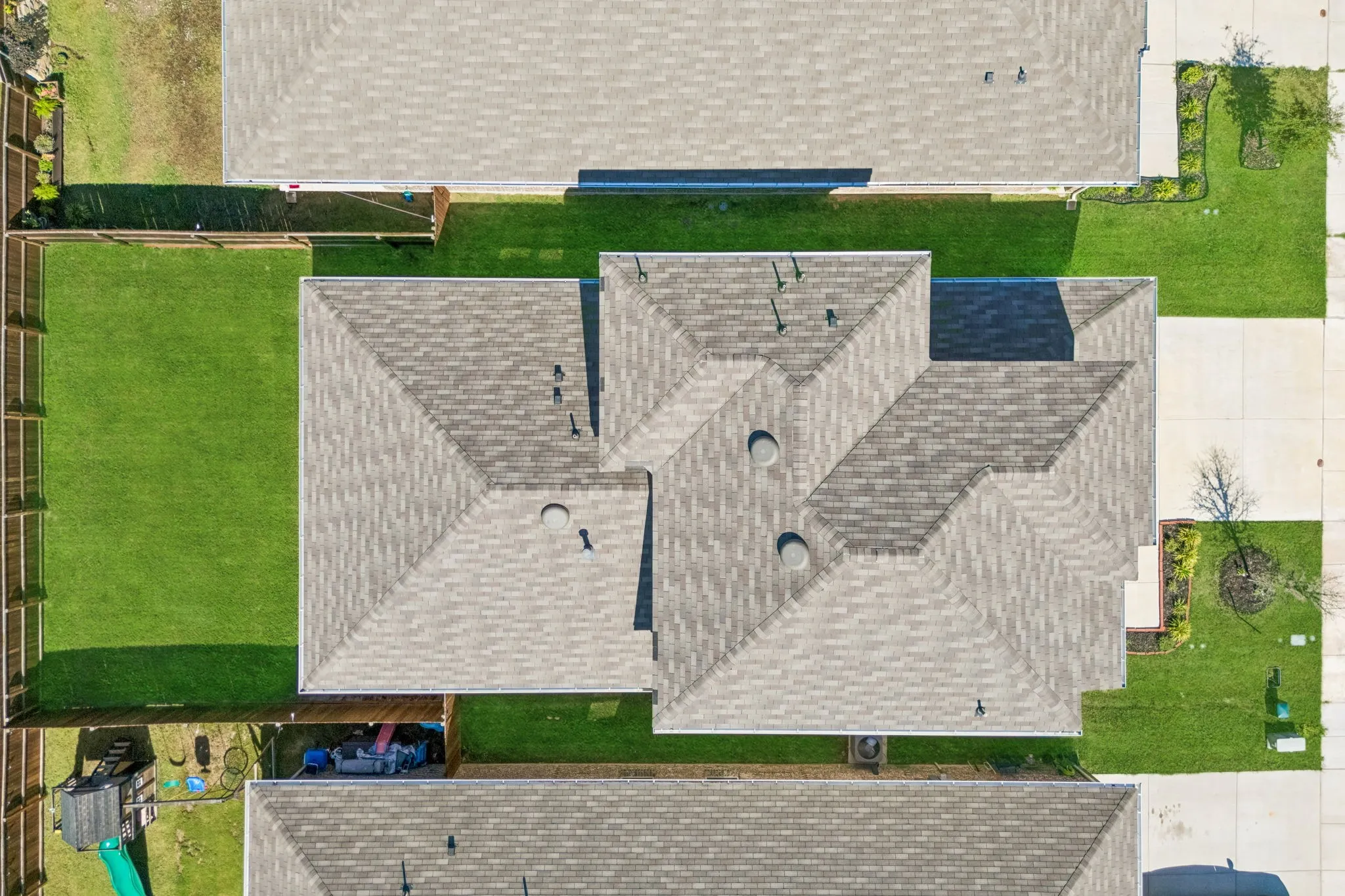 Bird's eye view of the house