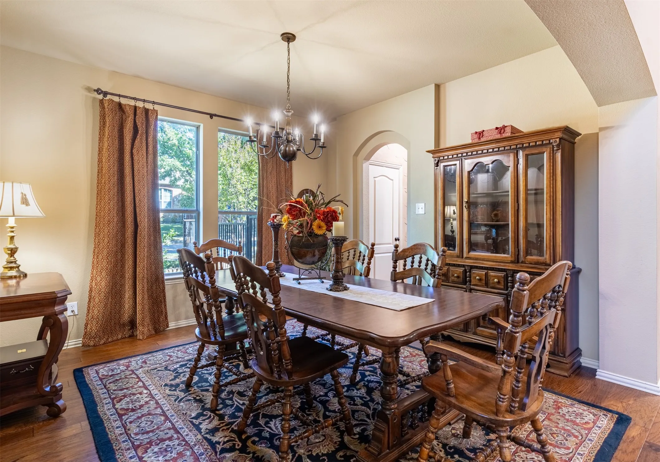 Dining room with natural light.