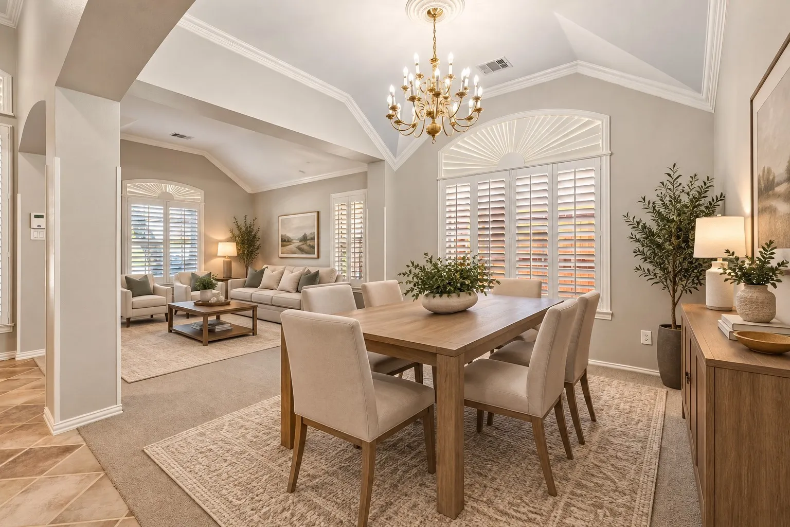 Cozy dining and formal living area - Digitally Staged