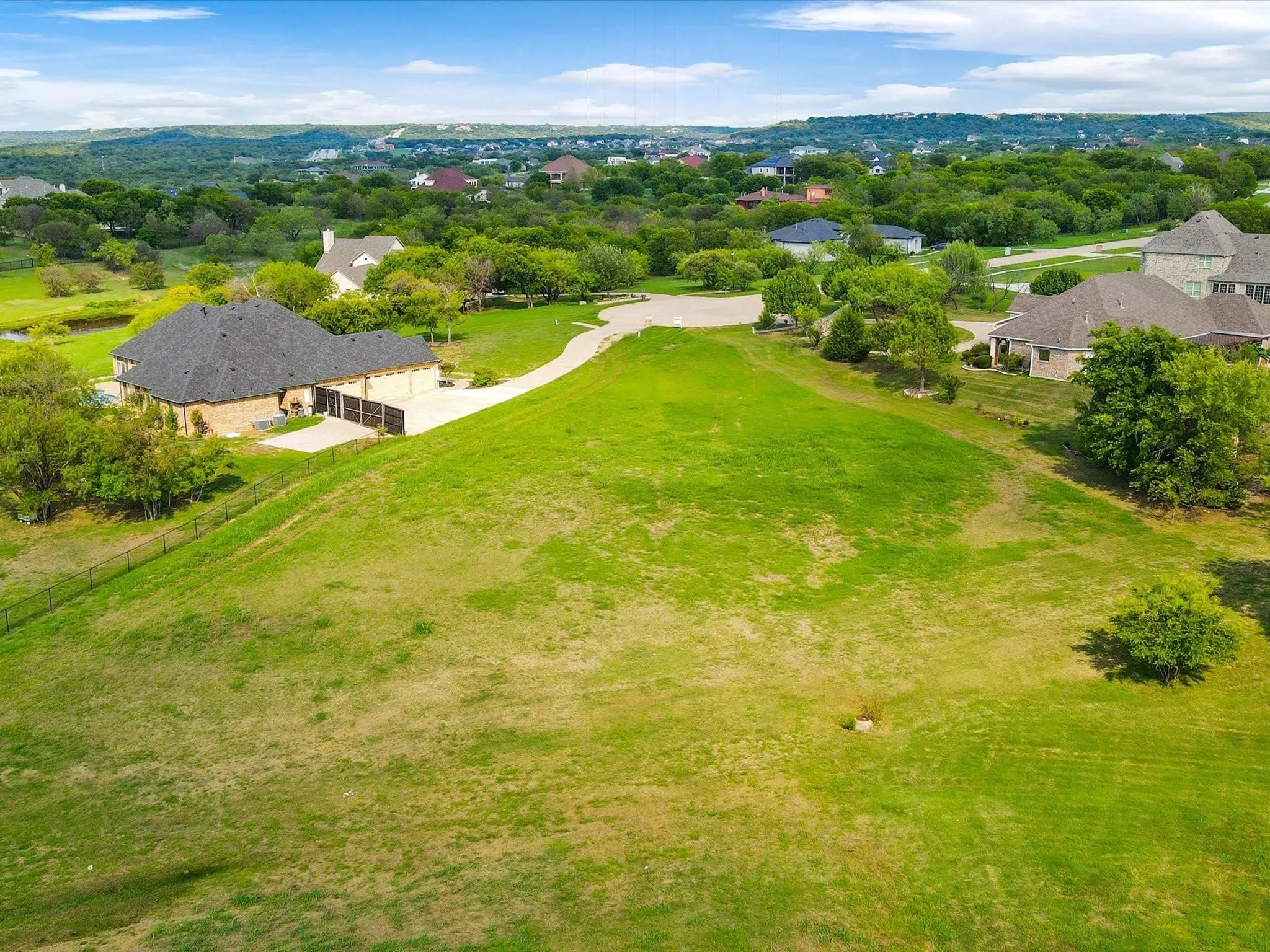 Expansive grassy lot with a gentle slope
