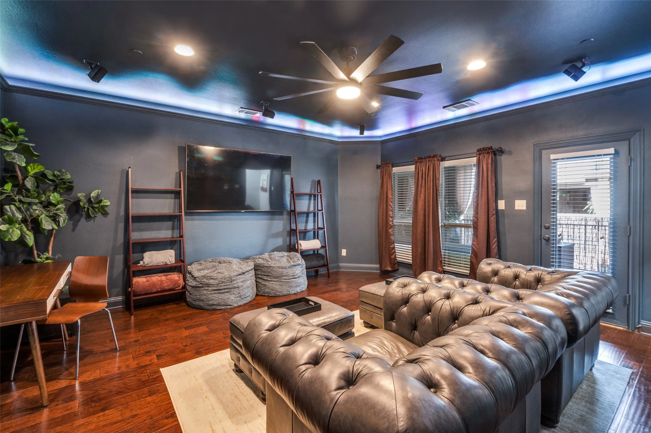 Third Floor Living Room - All Hardwood Flooring & Mood Lighting