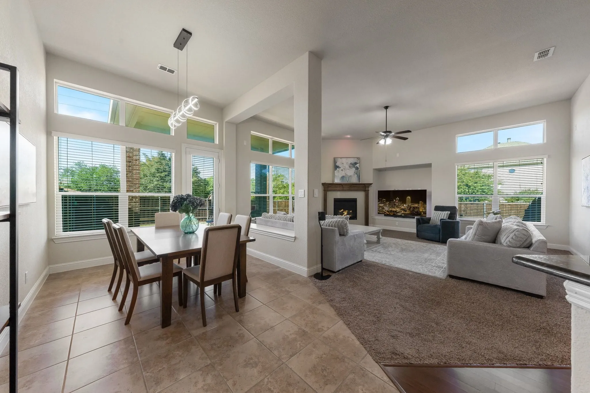 This dining room can accommodate a large table