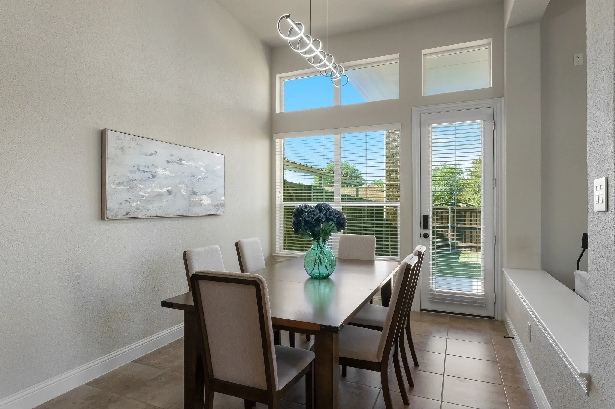 Dining room overlooks the back yard
