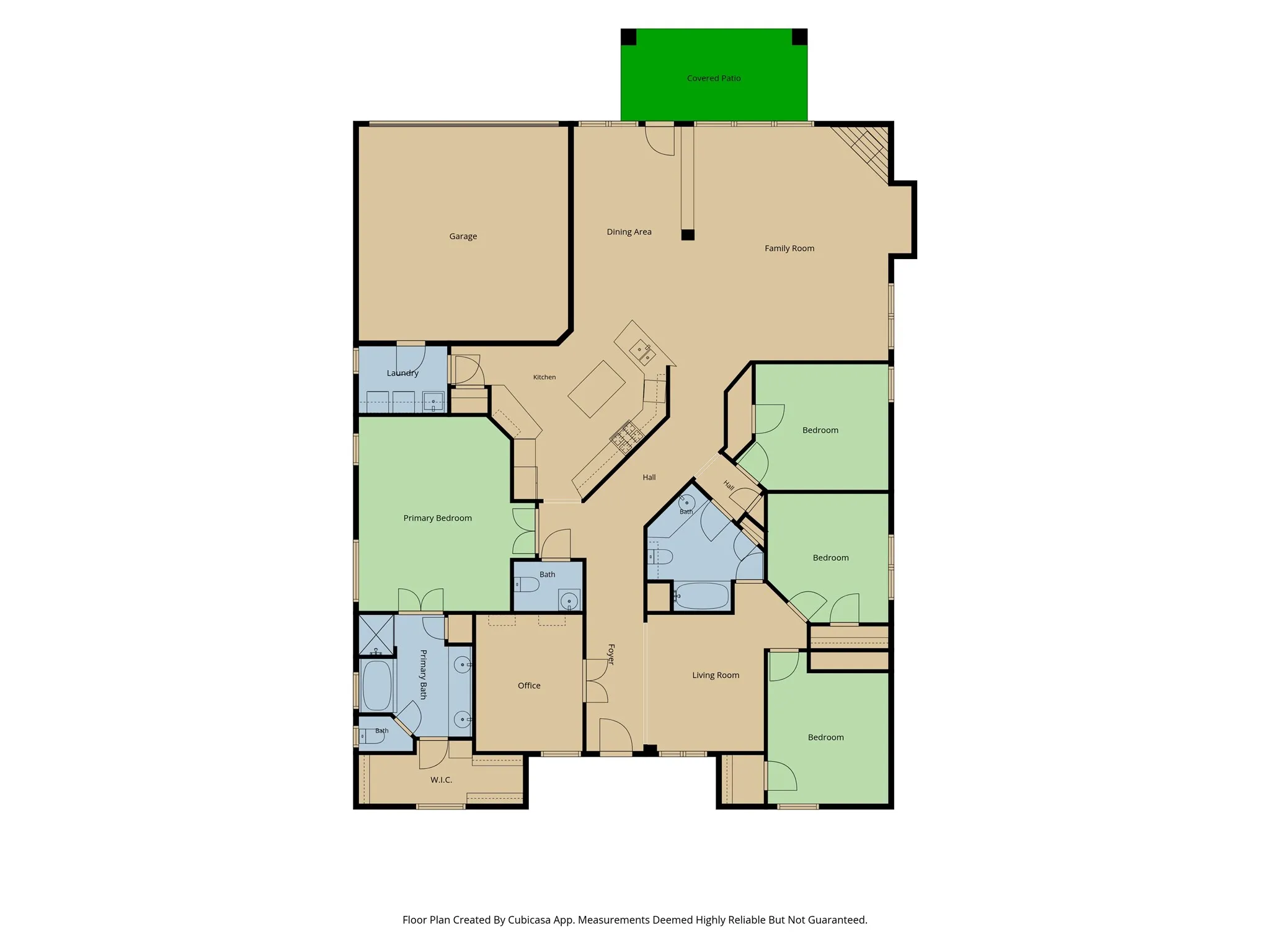 Floor plan is open with split bedroom arrangement