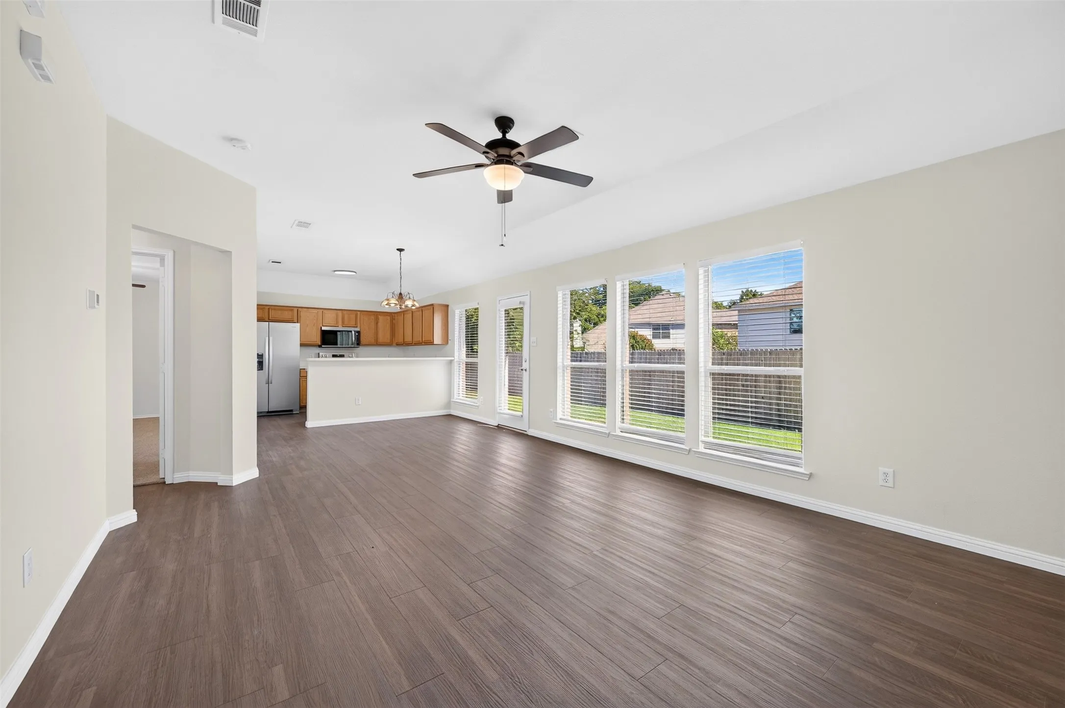 Spacious open-concept living area