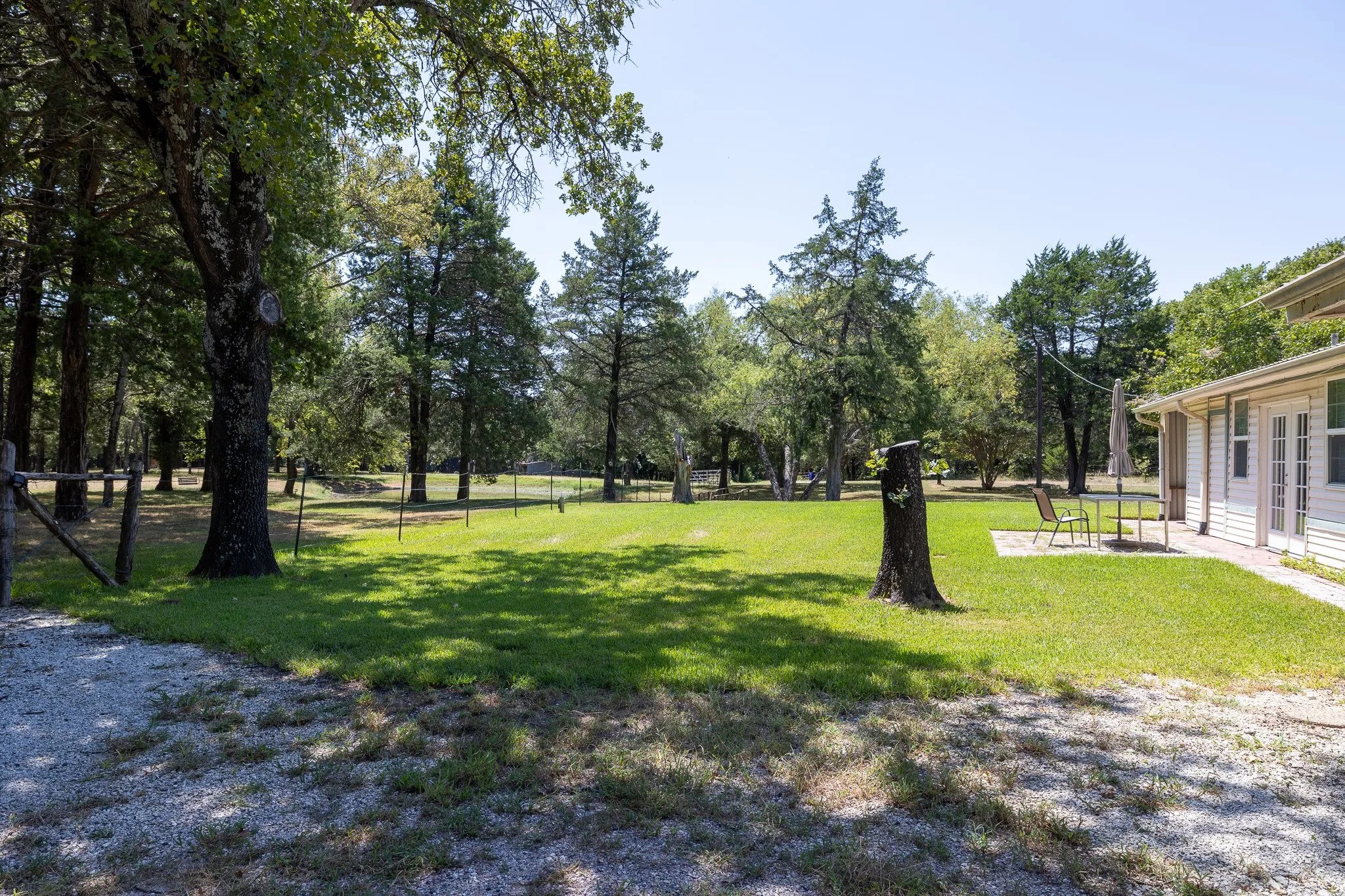 Behind main house