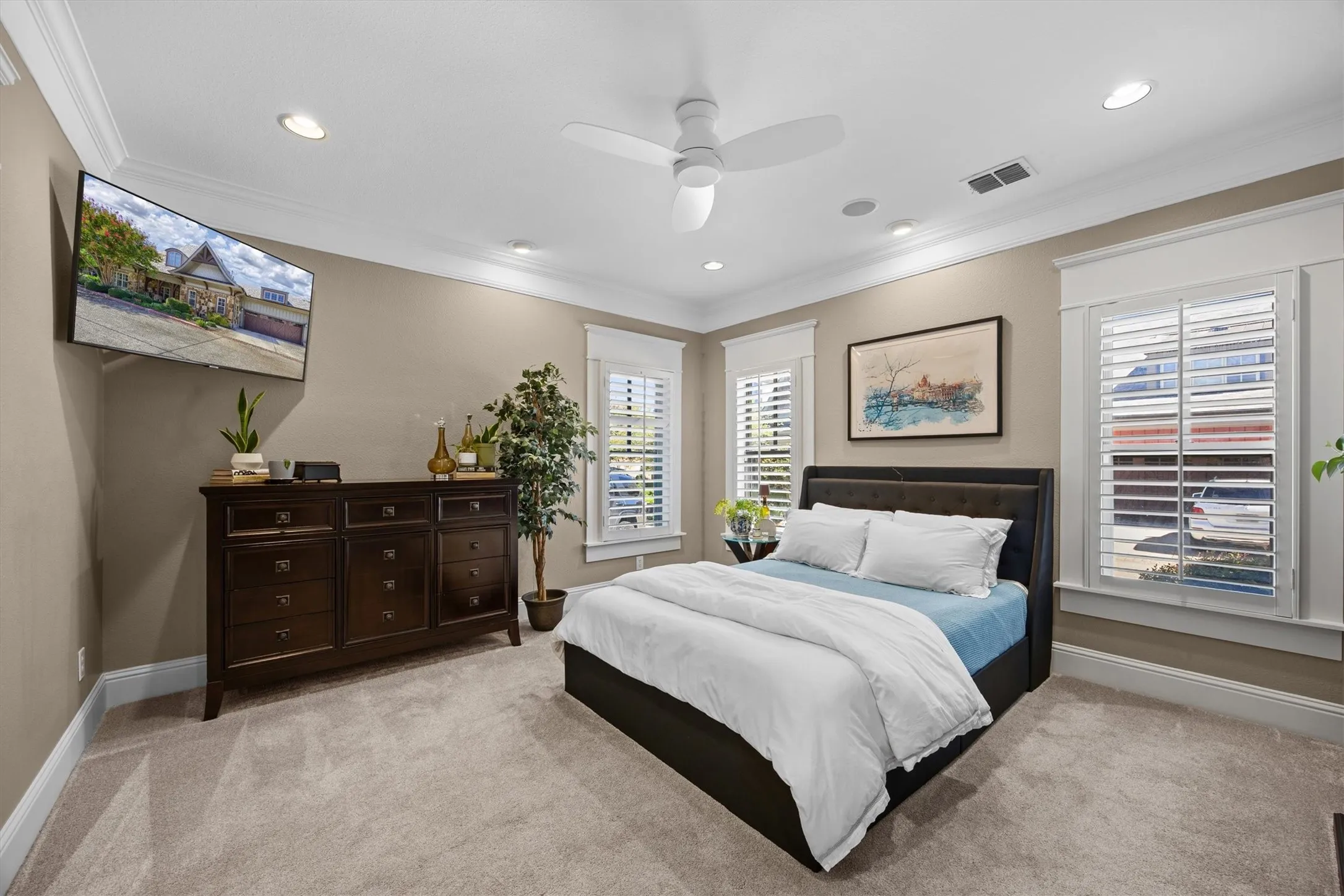 The Primary suite is situated at the front of this house and provides lots of privacy from the remainder of the home.