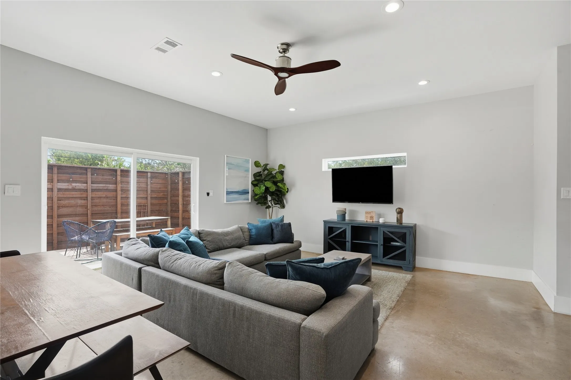 Living room also offers direct access to patio