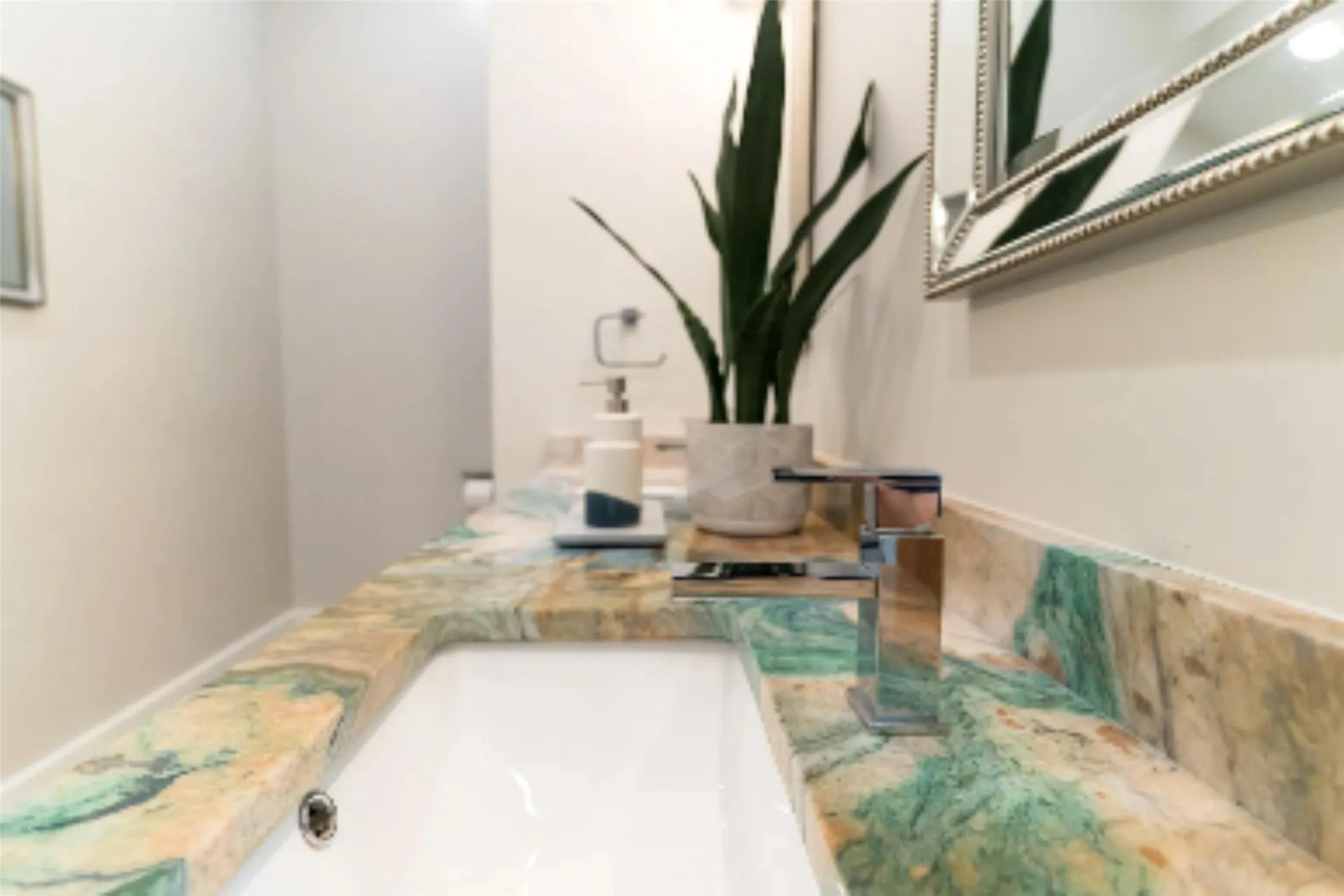 Marble countertop close up