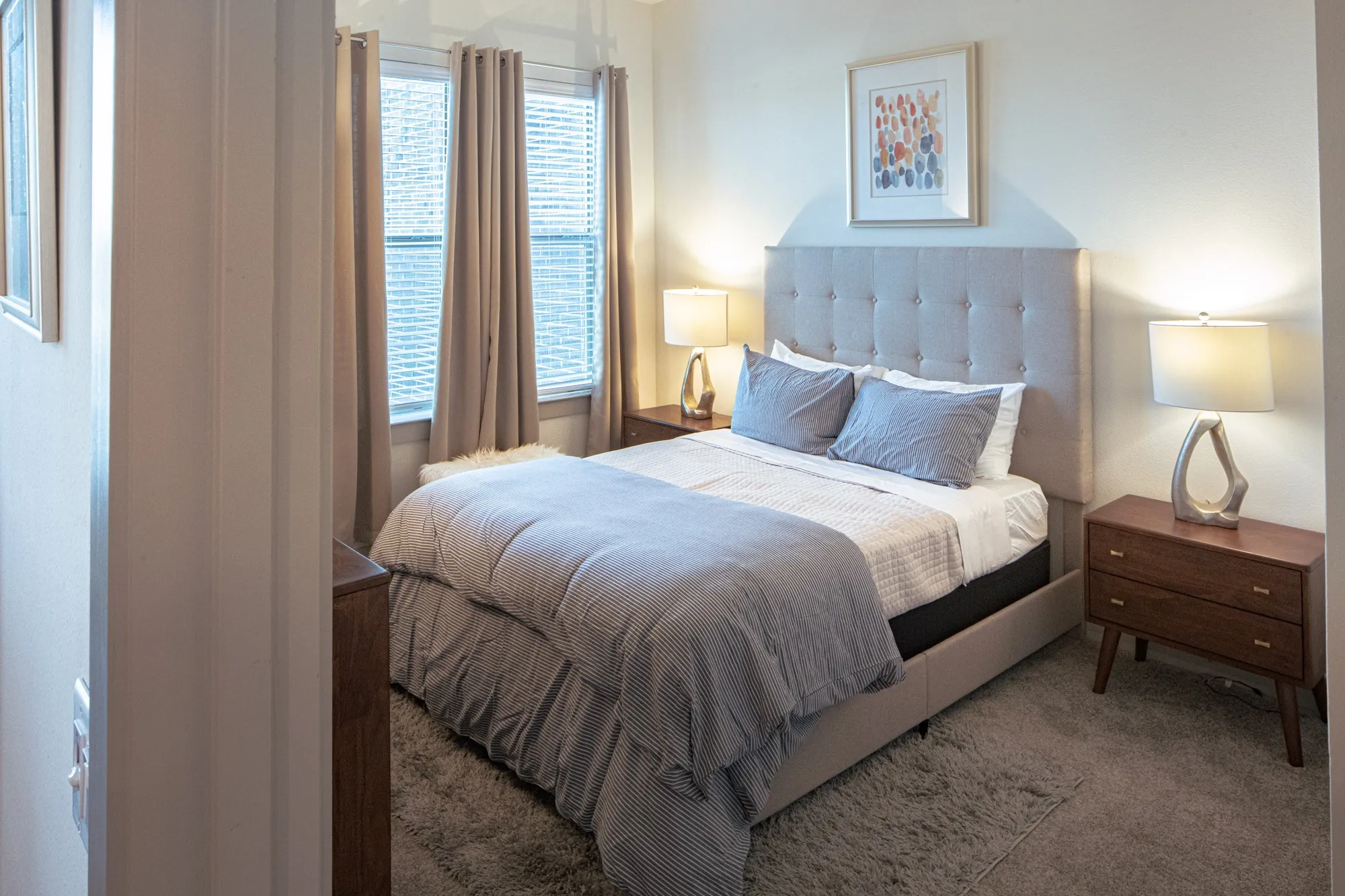 Bedroom with carpet floors