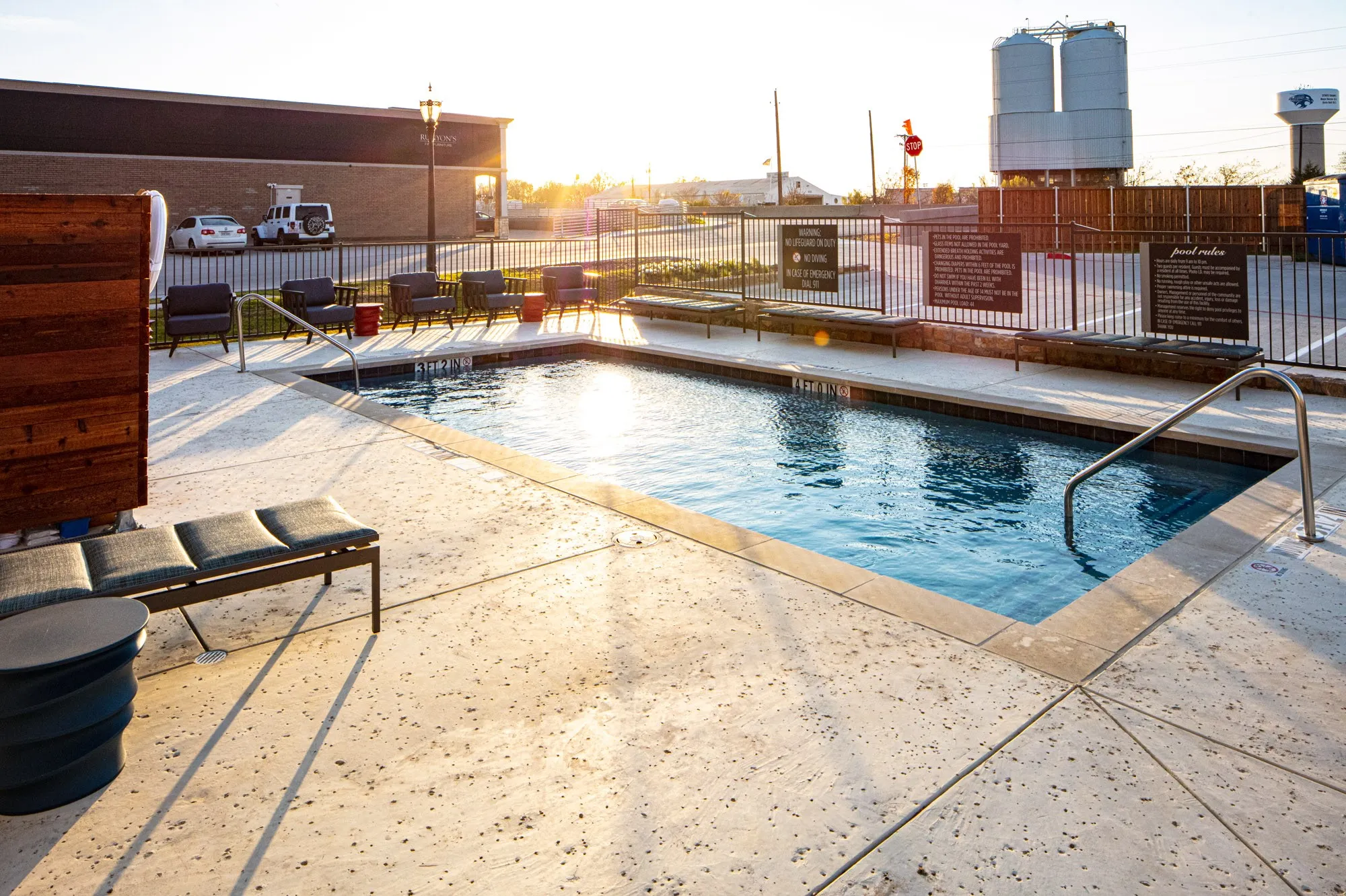 View of pool featuring a patio