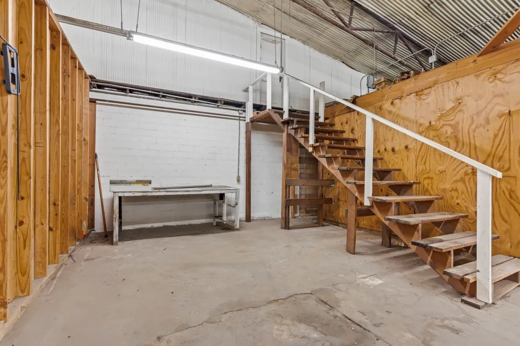 Open workspace with concrete flooring