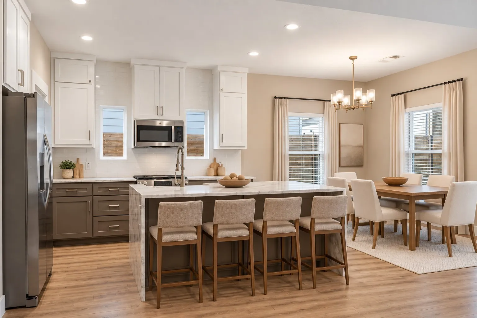 Kitchen & Dining Area—Virtually Staged